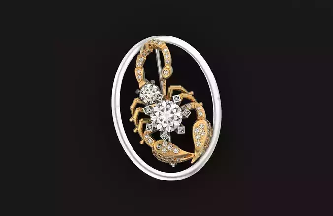  brooch scorpion 766 3D print model