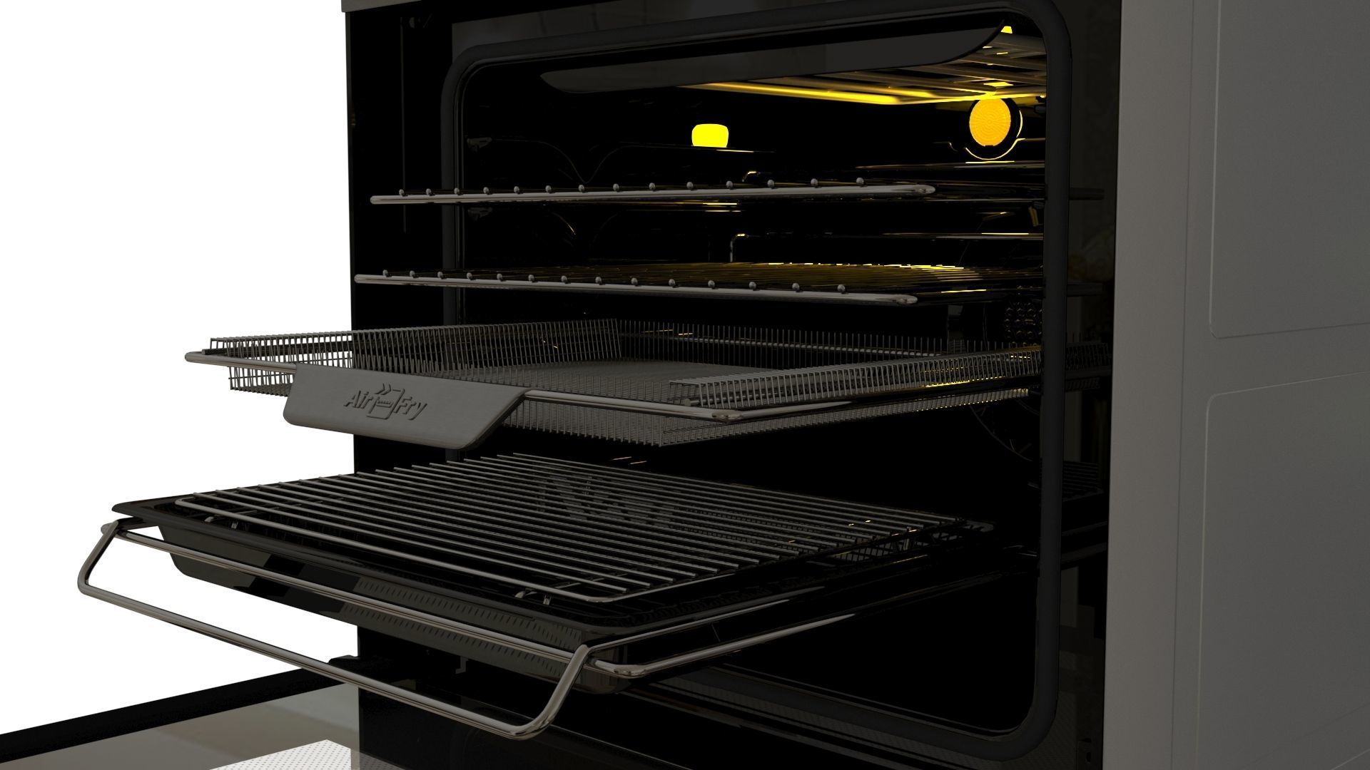 Realistic Upright oven  3D model_9