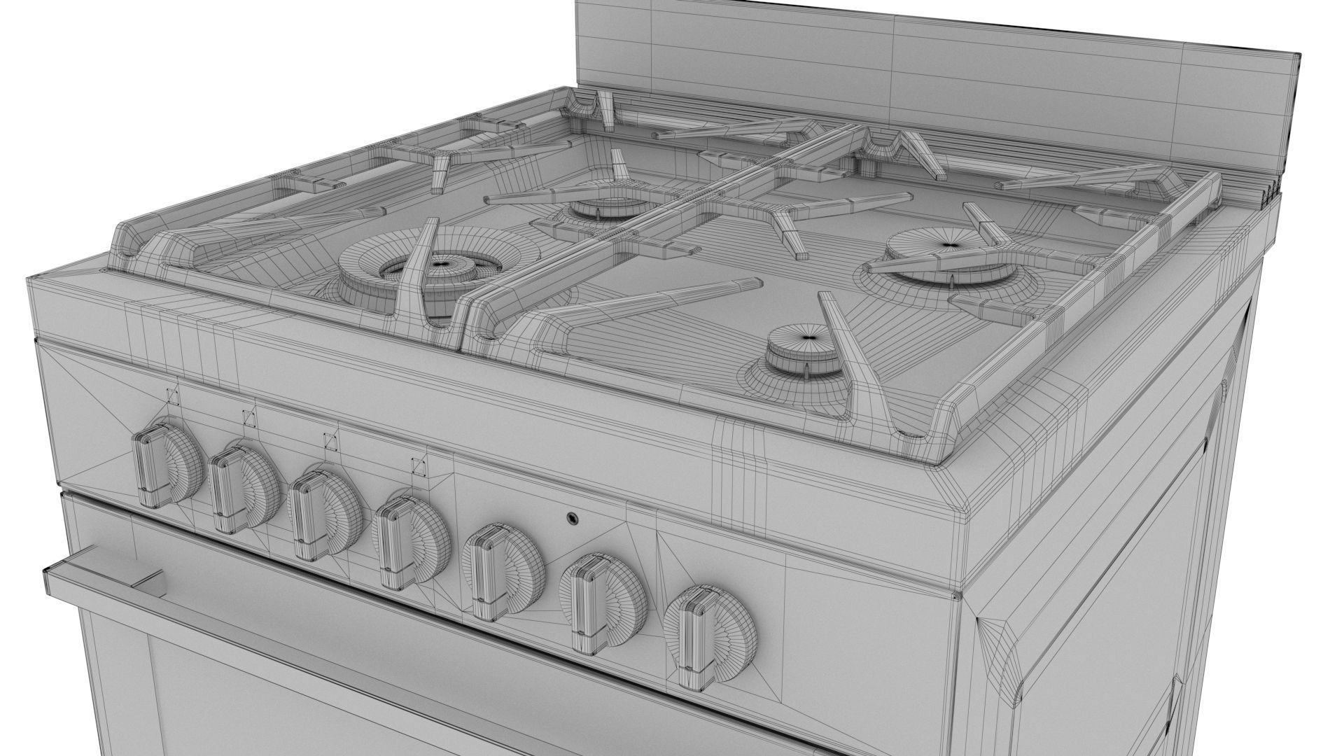 Realistic Upright oven  3D model_17