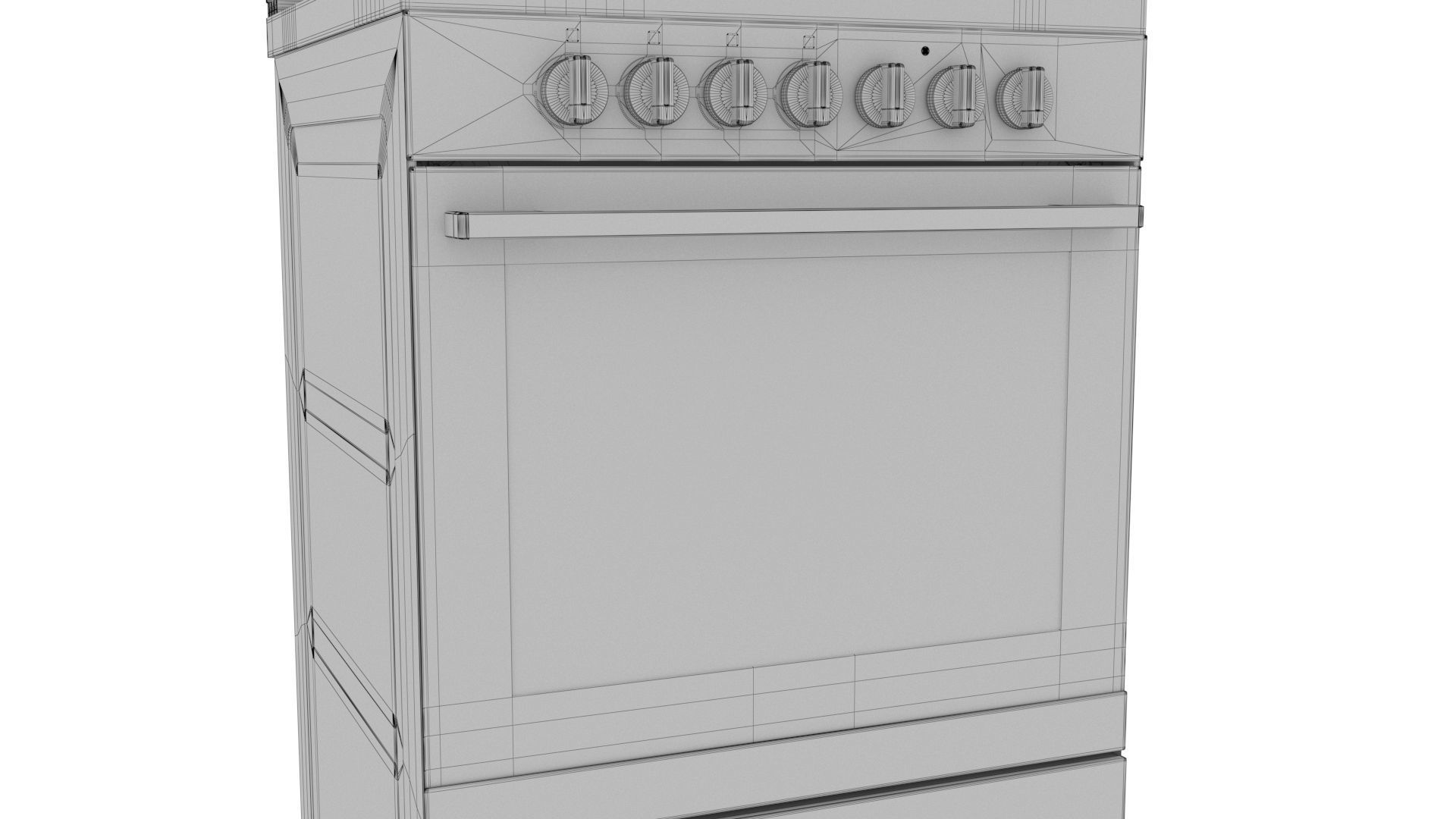 Realistic Upright oven  3D model_16