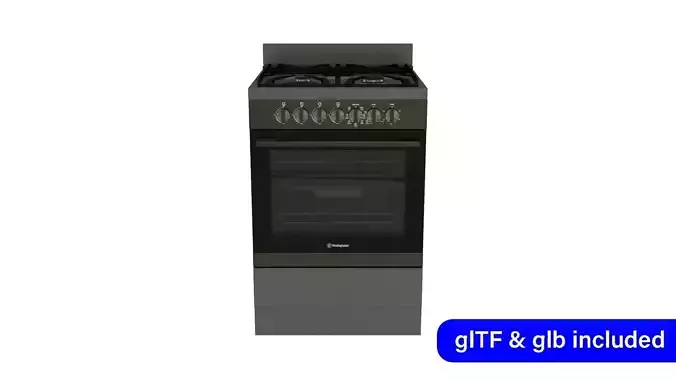 Realistic Upright oven  3D model