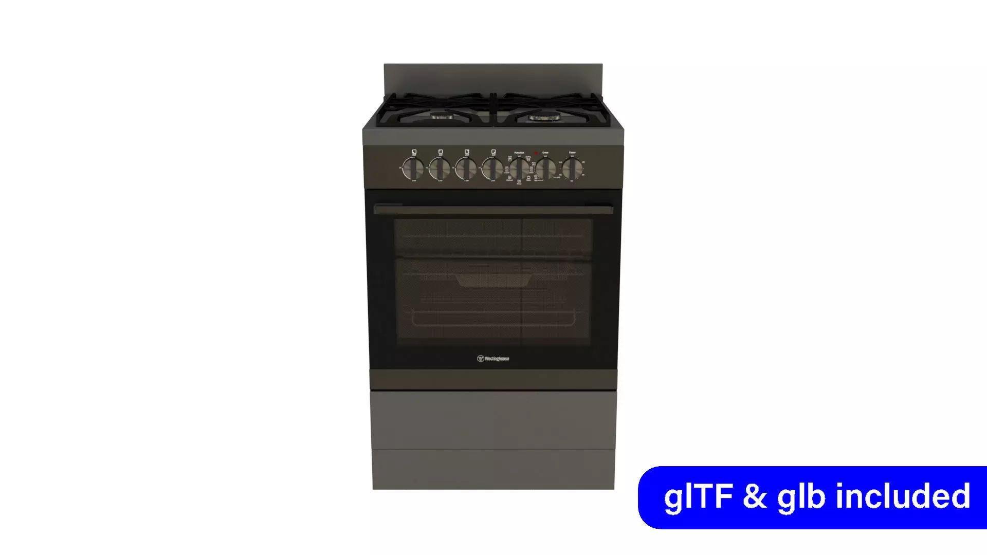 Realistic Upright oven  3D model_0