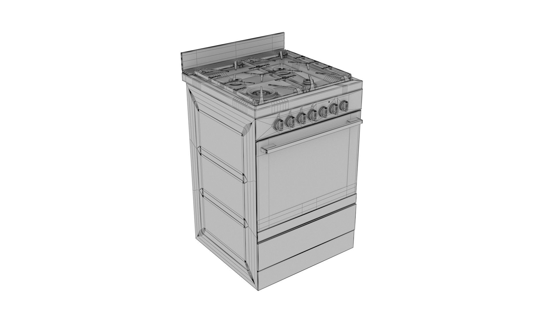 Realistic Upright oven  3D model_14