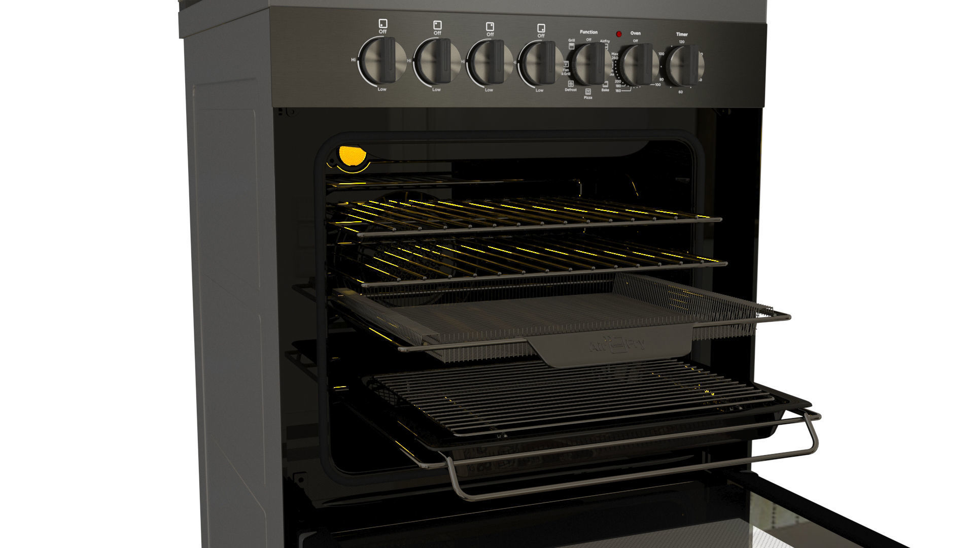 Realistic Upright oven  3D model_8