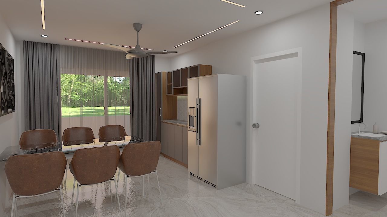 Modern 3Bhk Apartment Interior Design - 3 3D model_2