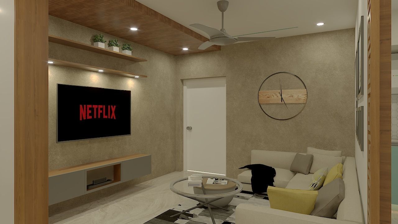 Modern 3Bhk Apartment Interior Design - 3 3D model_1