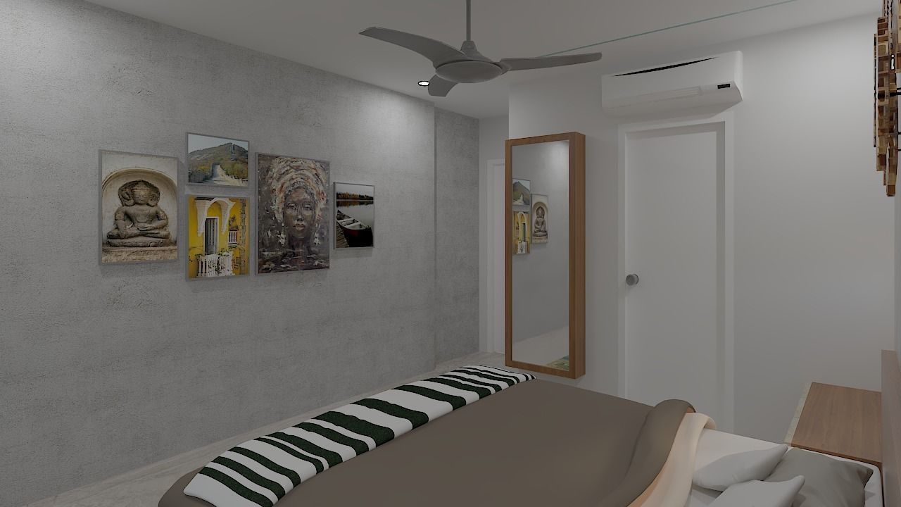 Modern 3Bhk Apartment Interior Design - 3 3D model_6