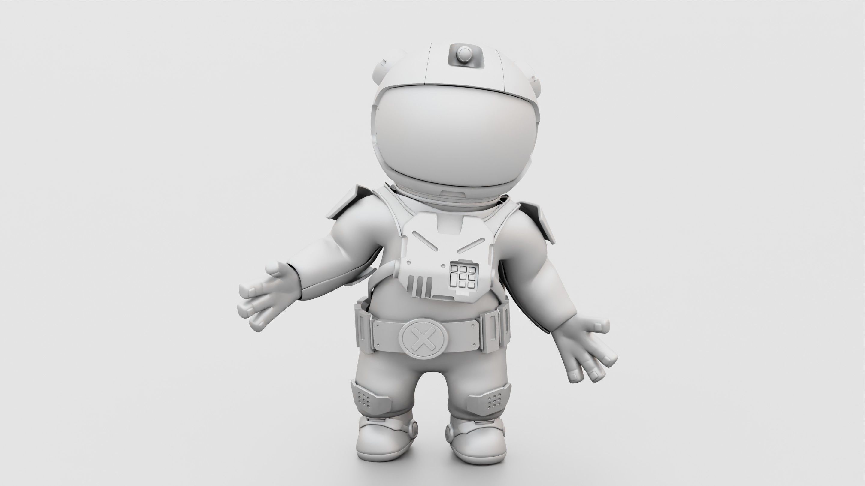 CARTOON ASTRONAUT RIGGED 3D model_31