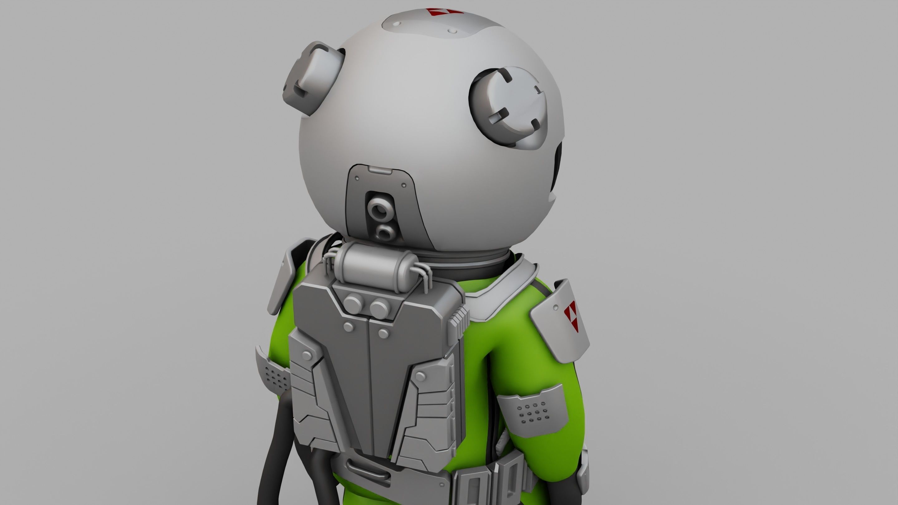 CARTOON ASTRONAUT RIGGED 3D model_23