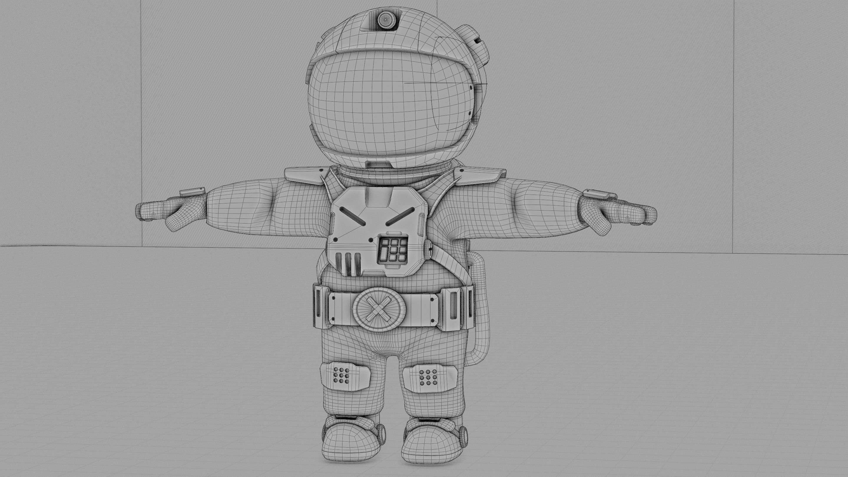 CARTOON ASTRONAUT RIGGED 3D model_39