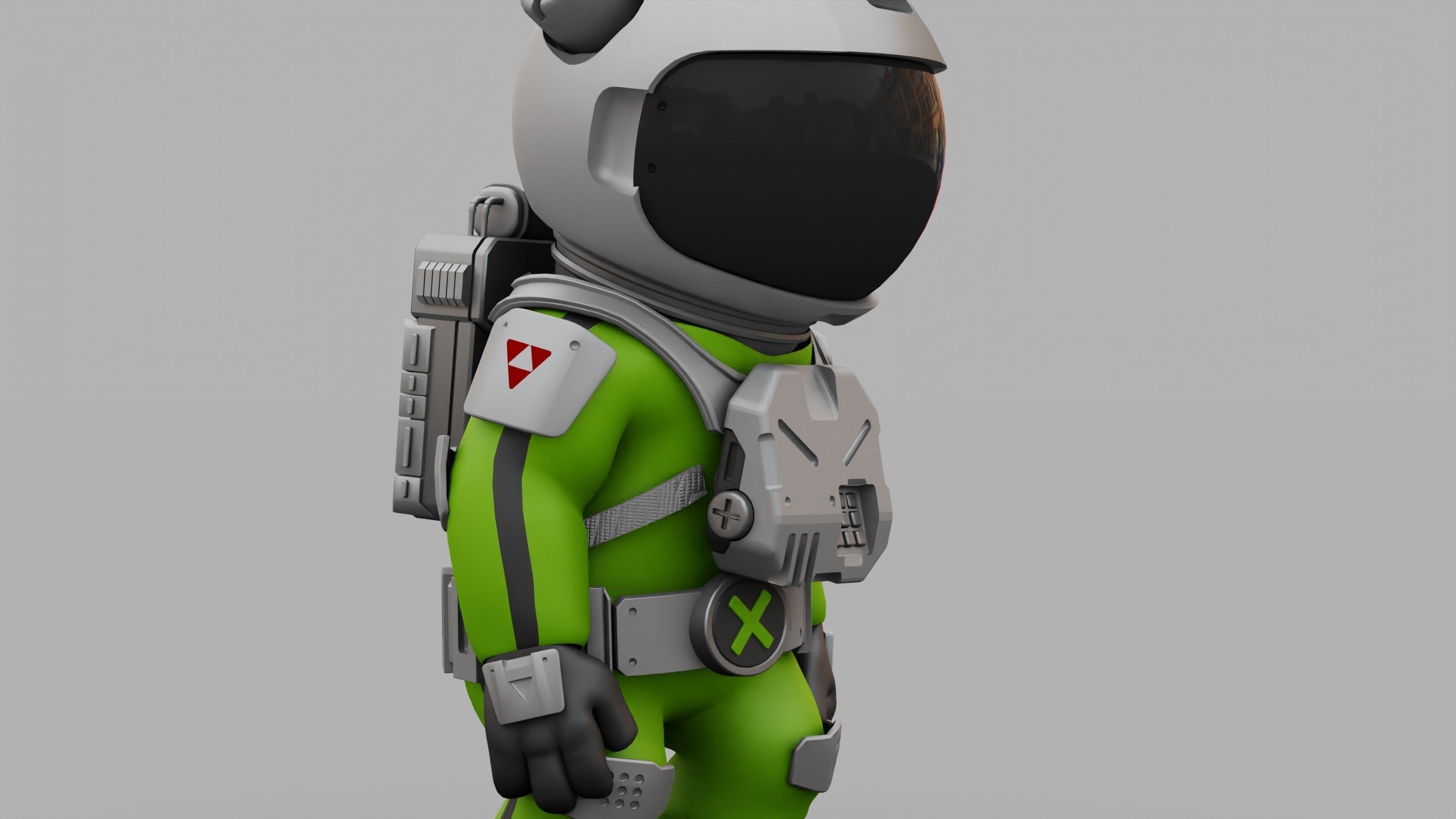 CARTOON ASTRONAUT RIGGED 3D model_25