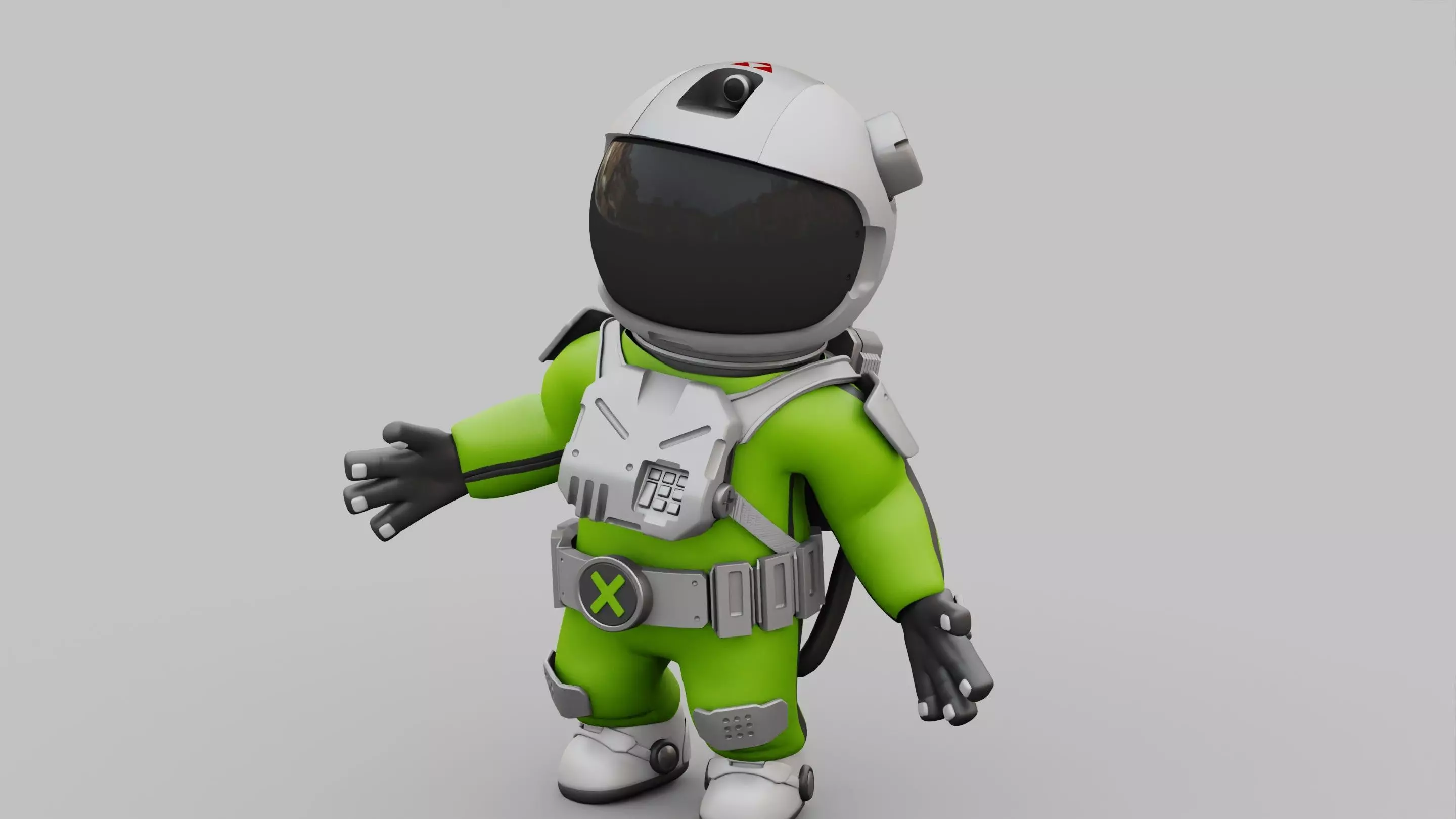 CARTOON ASTRONAUT RIGGED 3D model_0