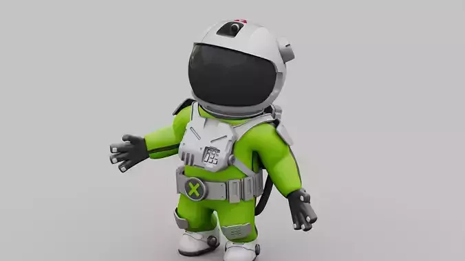 CARTOON ASTRONAUT RIGGED 3D model
