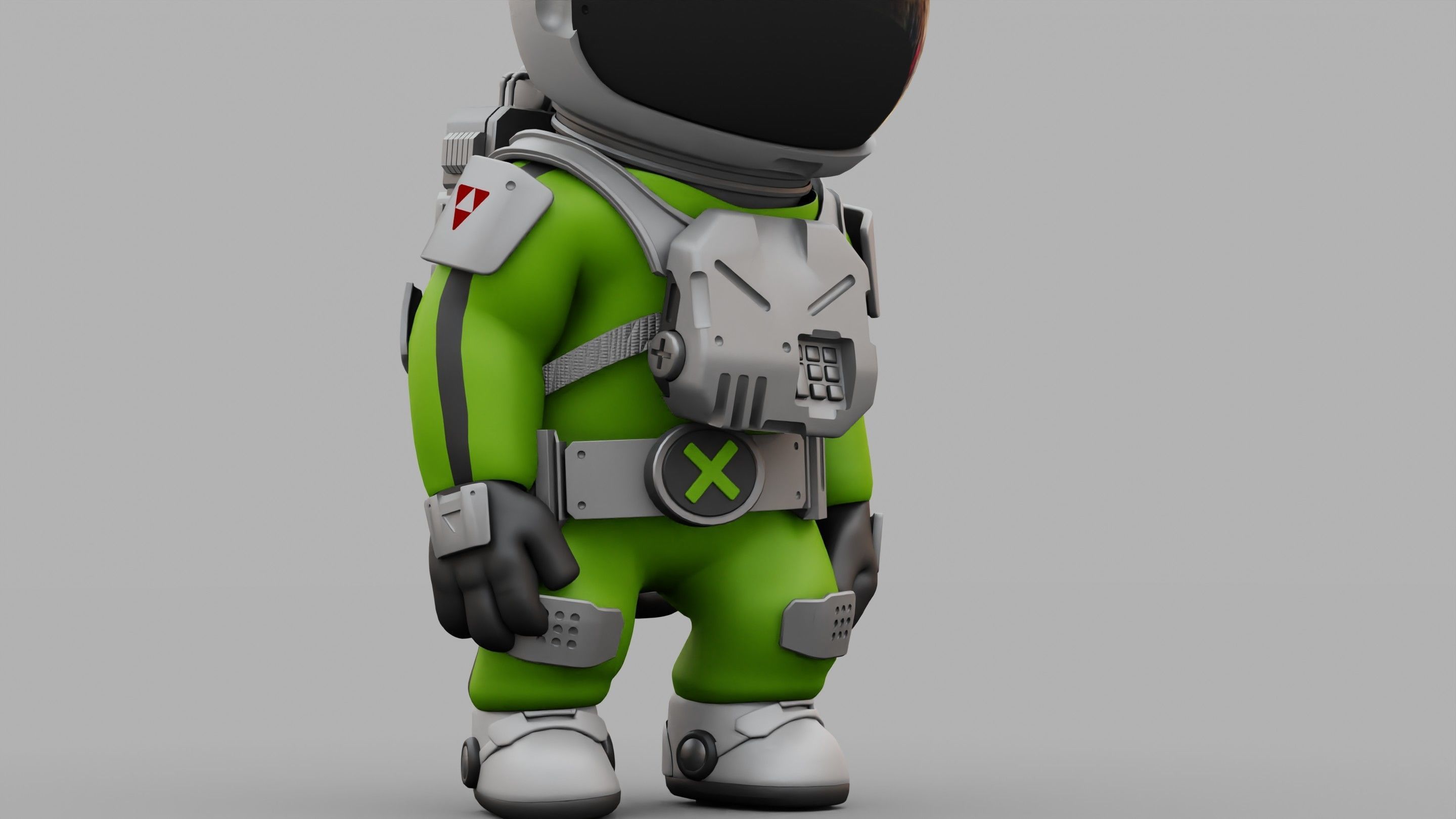 CARTOON ASTRONAUT RIGGED 3D model_26