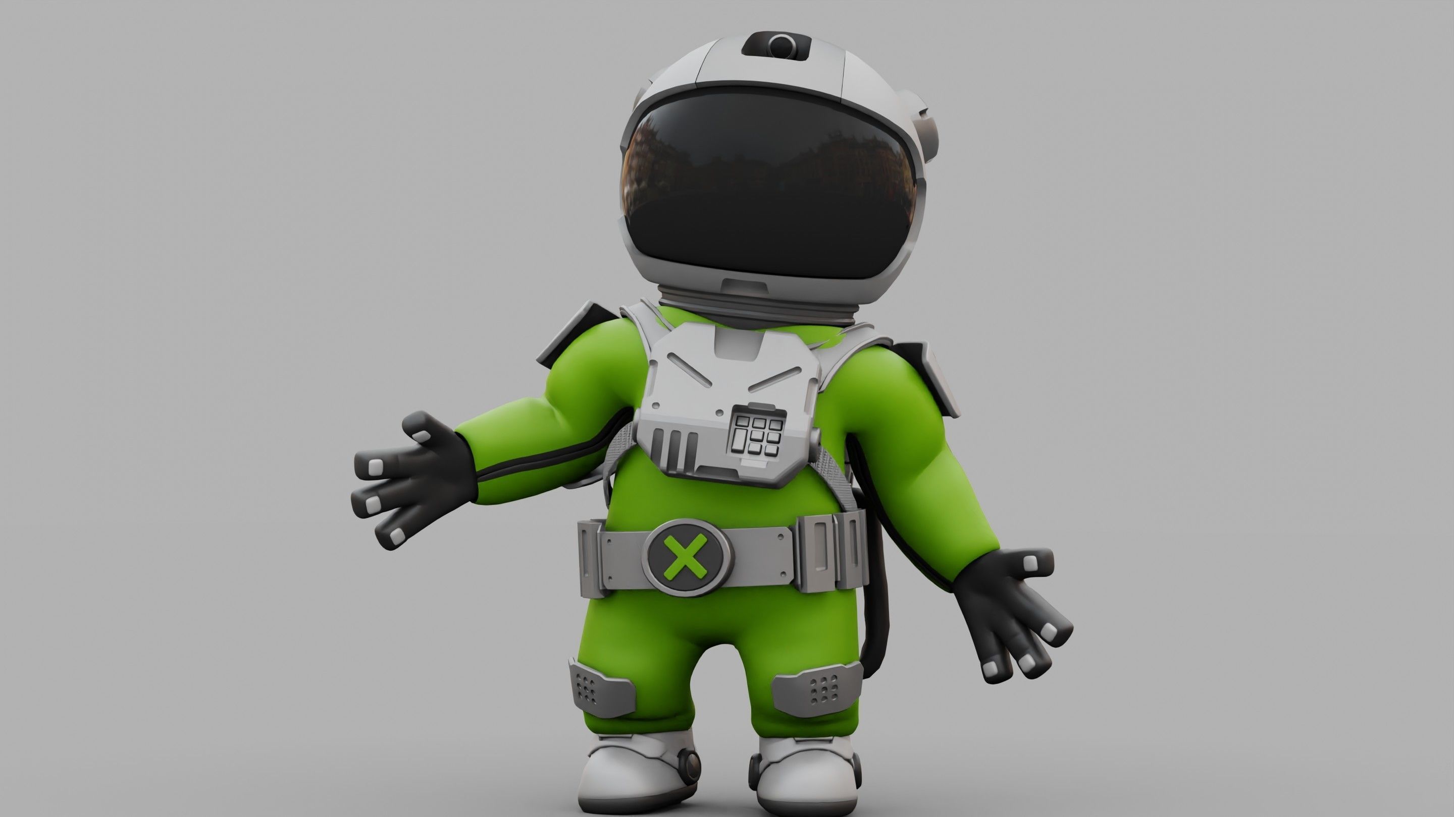 CARTOON ASTRONAUT RIGGED 3D model_1