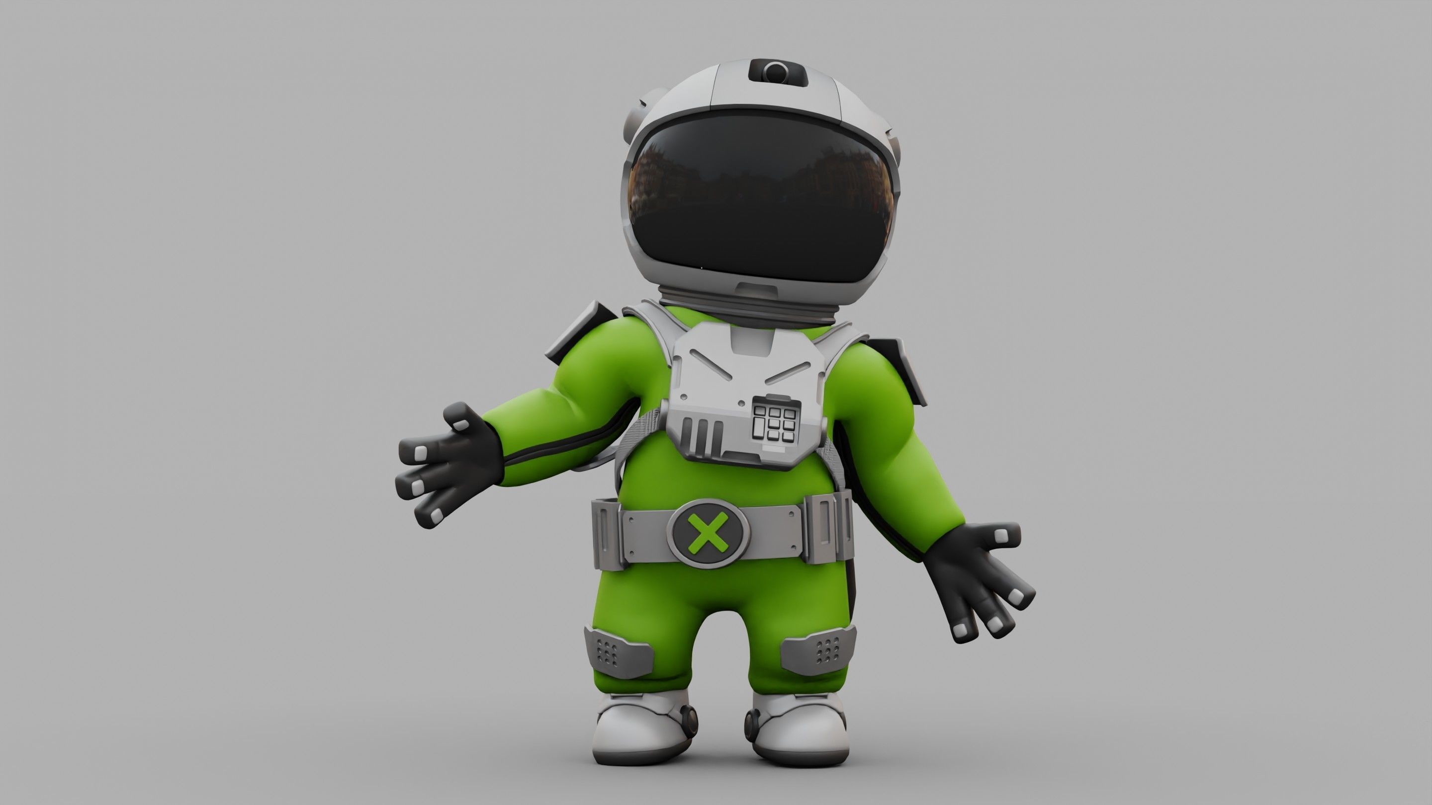 CARTOON ASTRONAUT RIGGED 3D model_18
