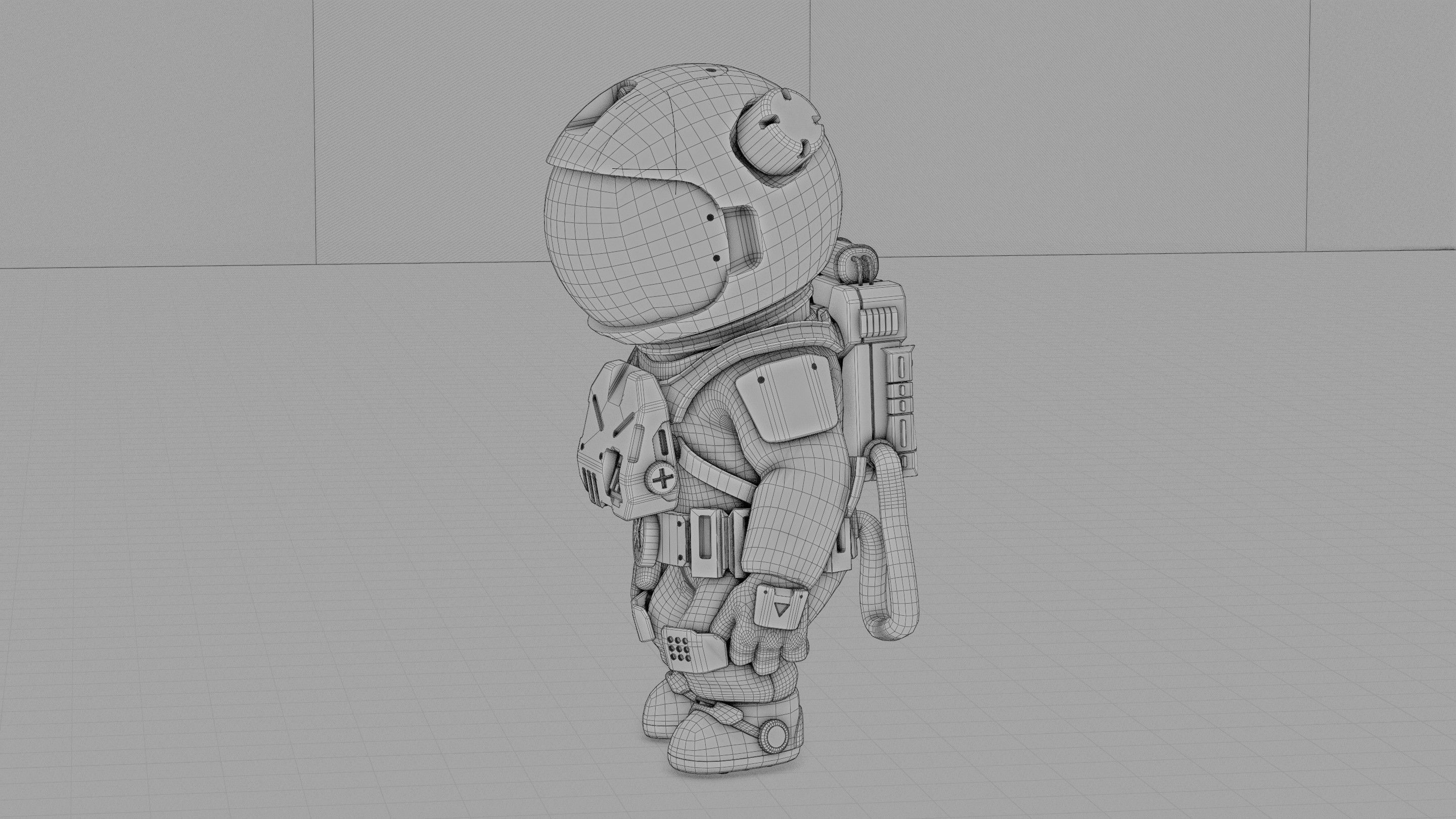 CARTOON ASTRONAUT RIGGED 3D model_37
