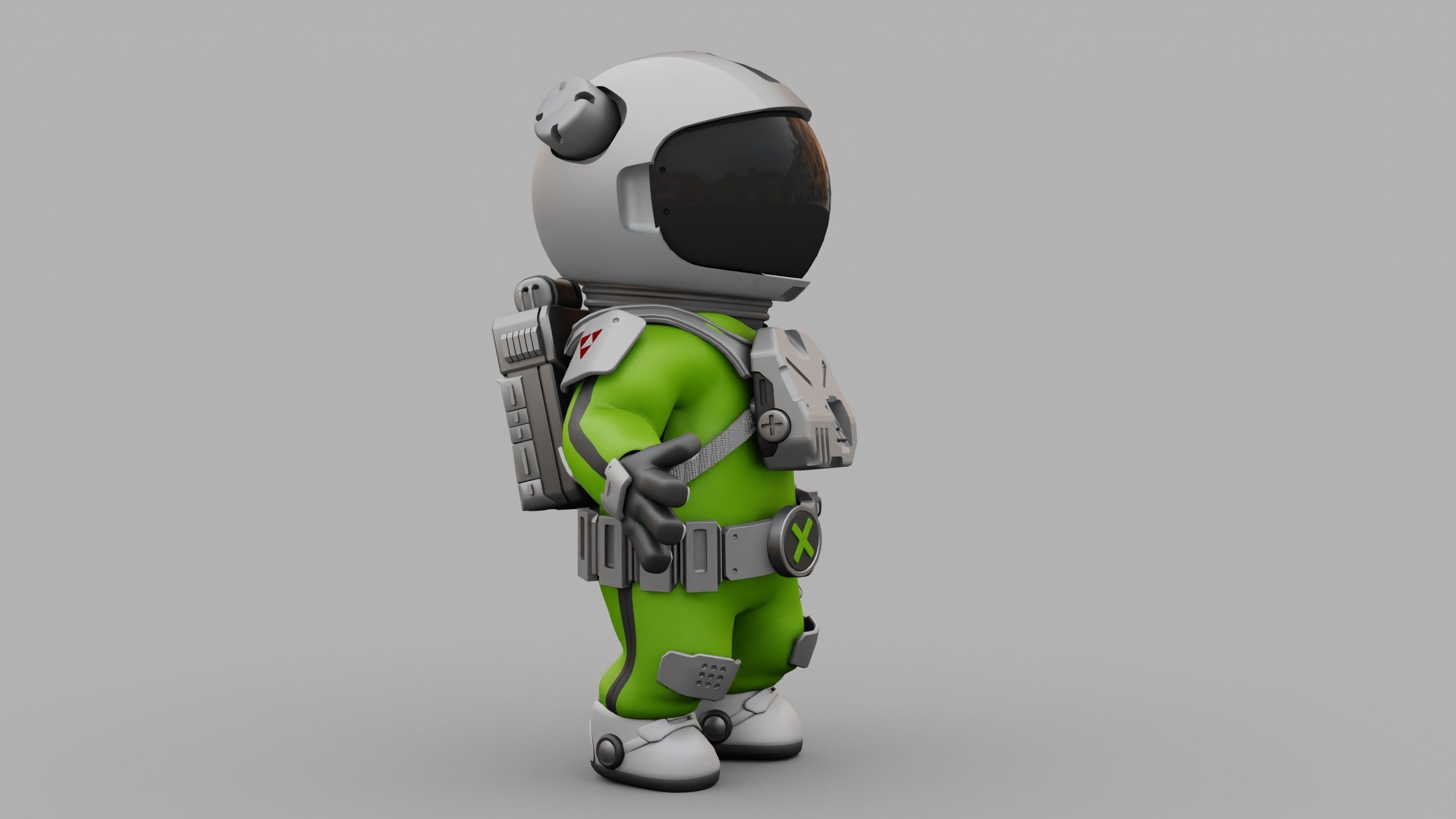 CARTOON ASTRONAUT RIGGED 3D model_14