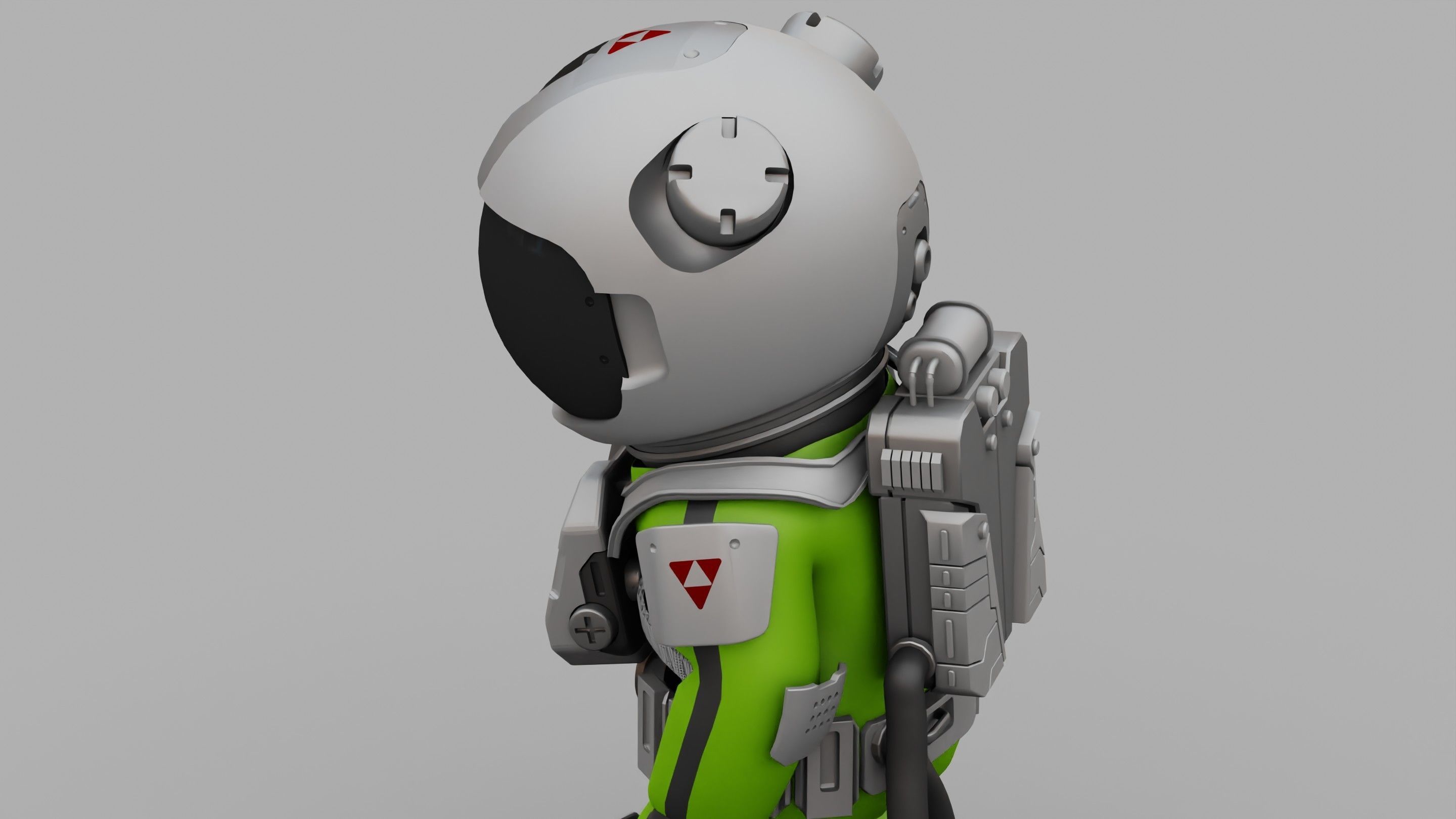 CARTOON ASTRONAUT RIGGED 3D model_21