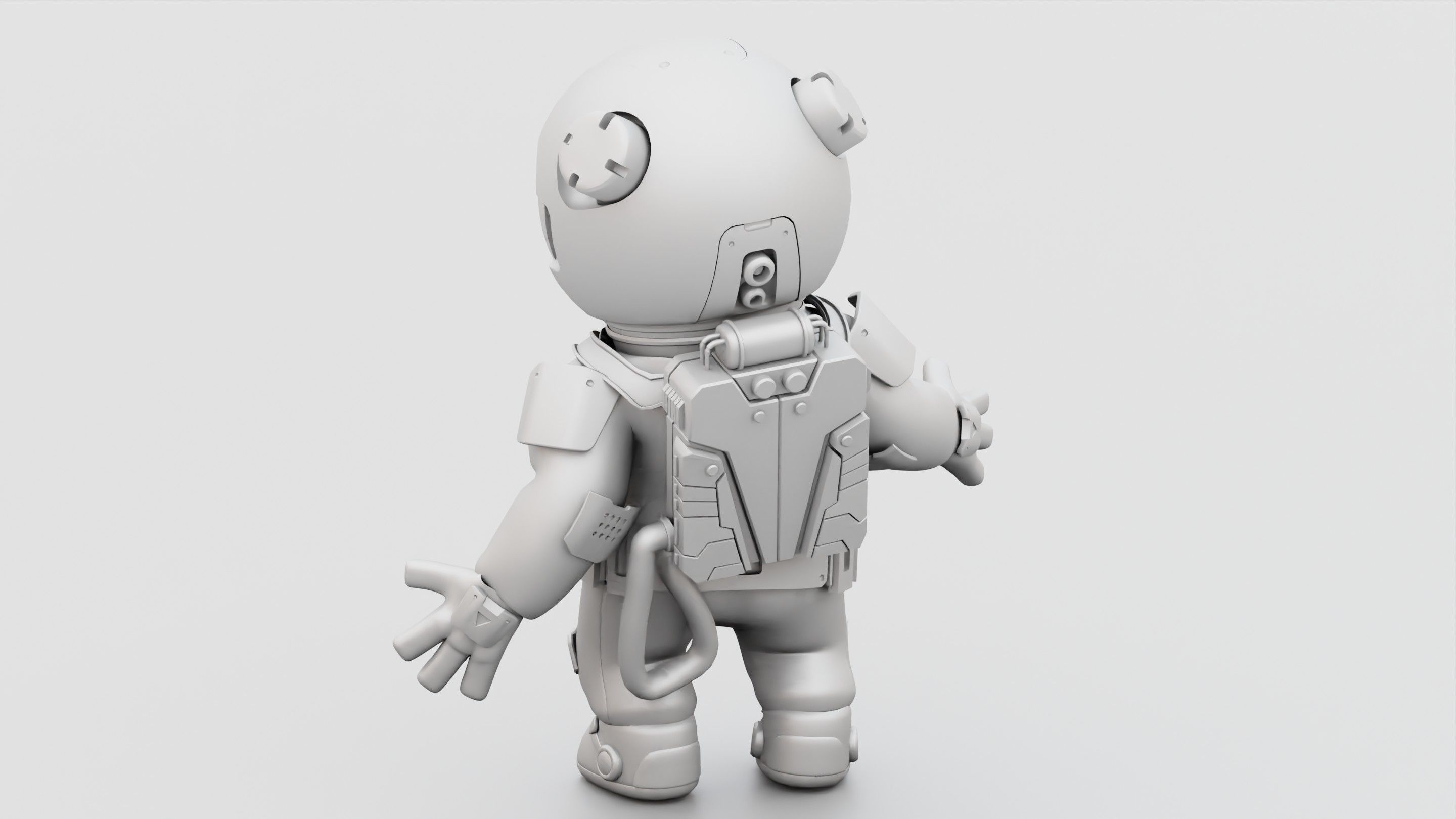 CARTOON ASTRONAUT RIGGED 3D model_33