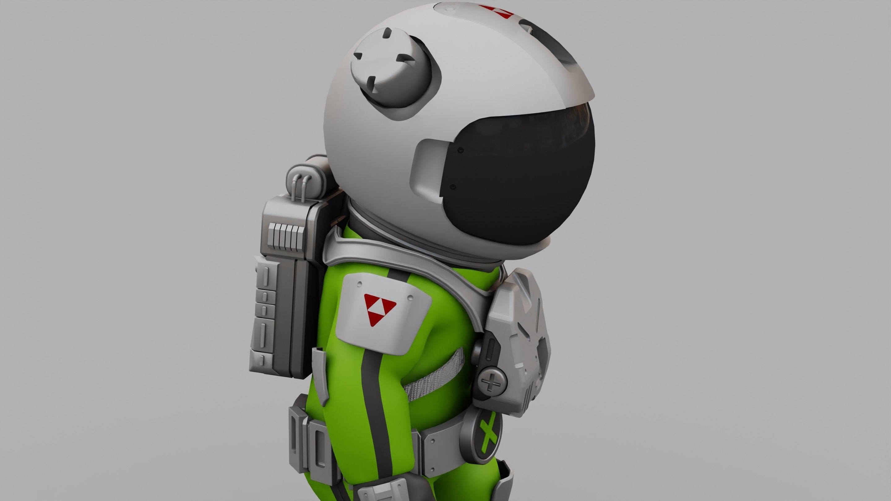 CARTOON ASTRONAUT RIGGED 3D model_24