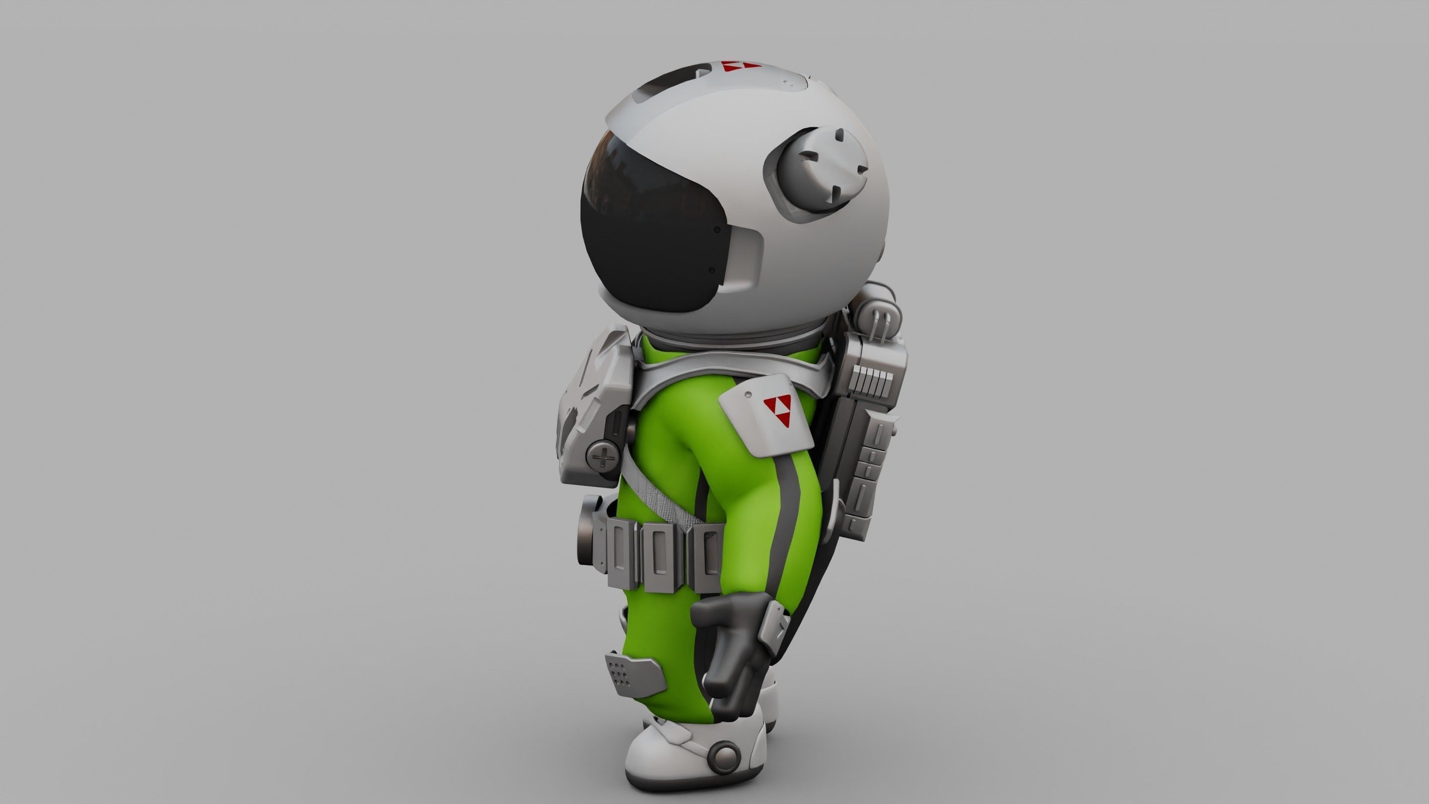 CARTOON ASTRONAUT RIGGED 3D model_5