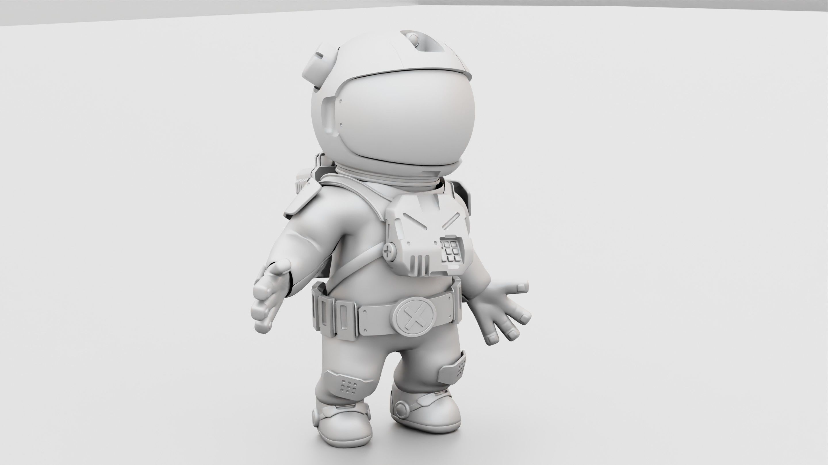 CARTOON ASTRONAUT RIGGED 3D model_34