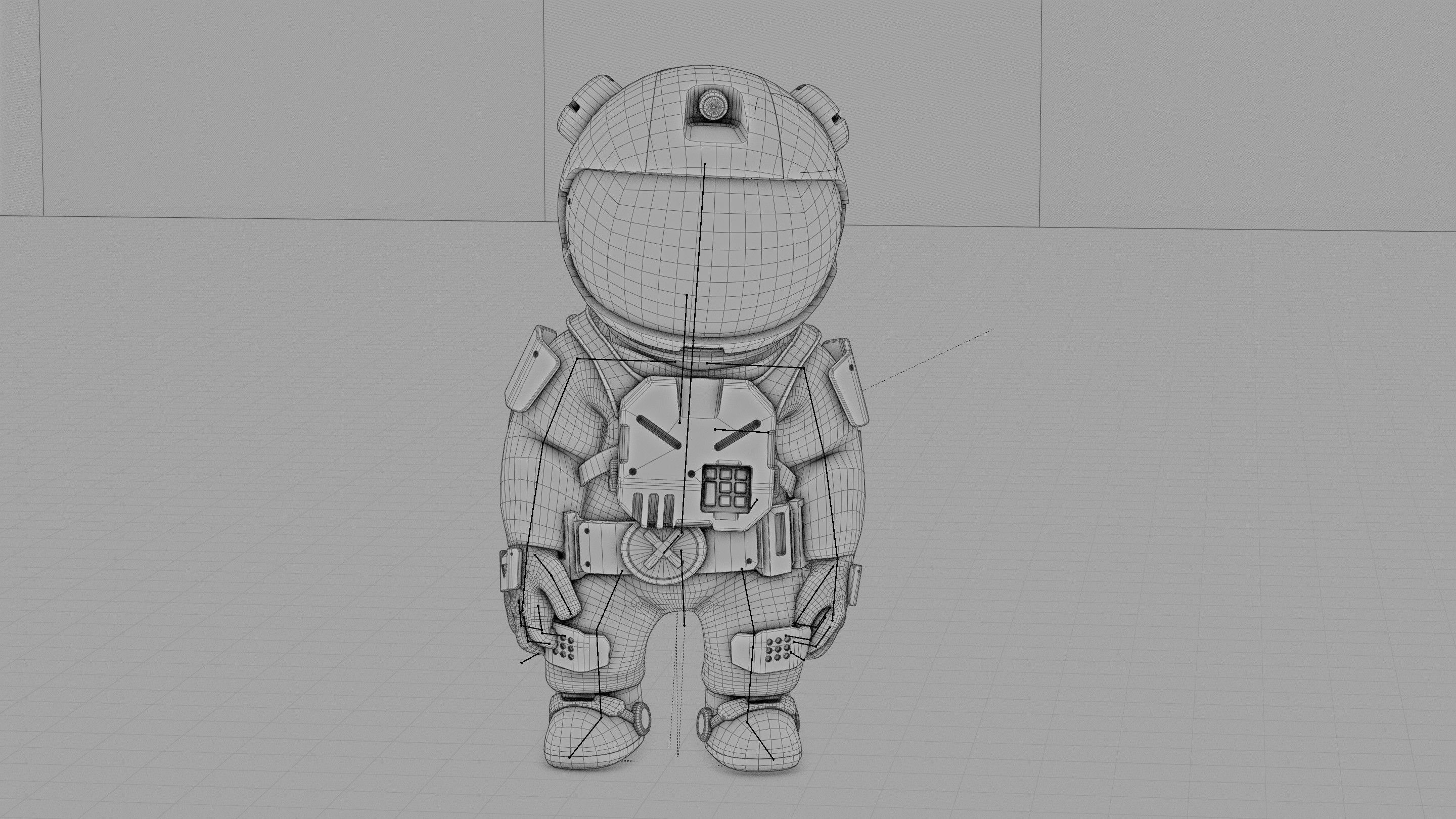 CARTOON ASTRONAUT RIGGED 3D model_36