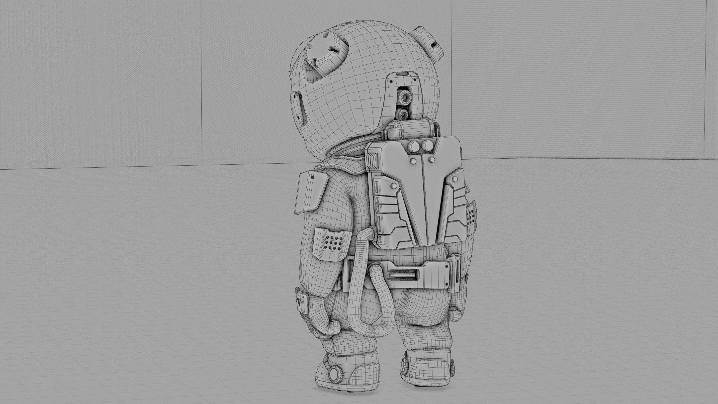 CARTOON ASTRONAUT RIGGED 3D model_38
