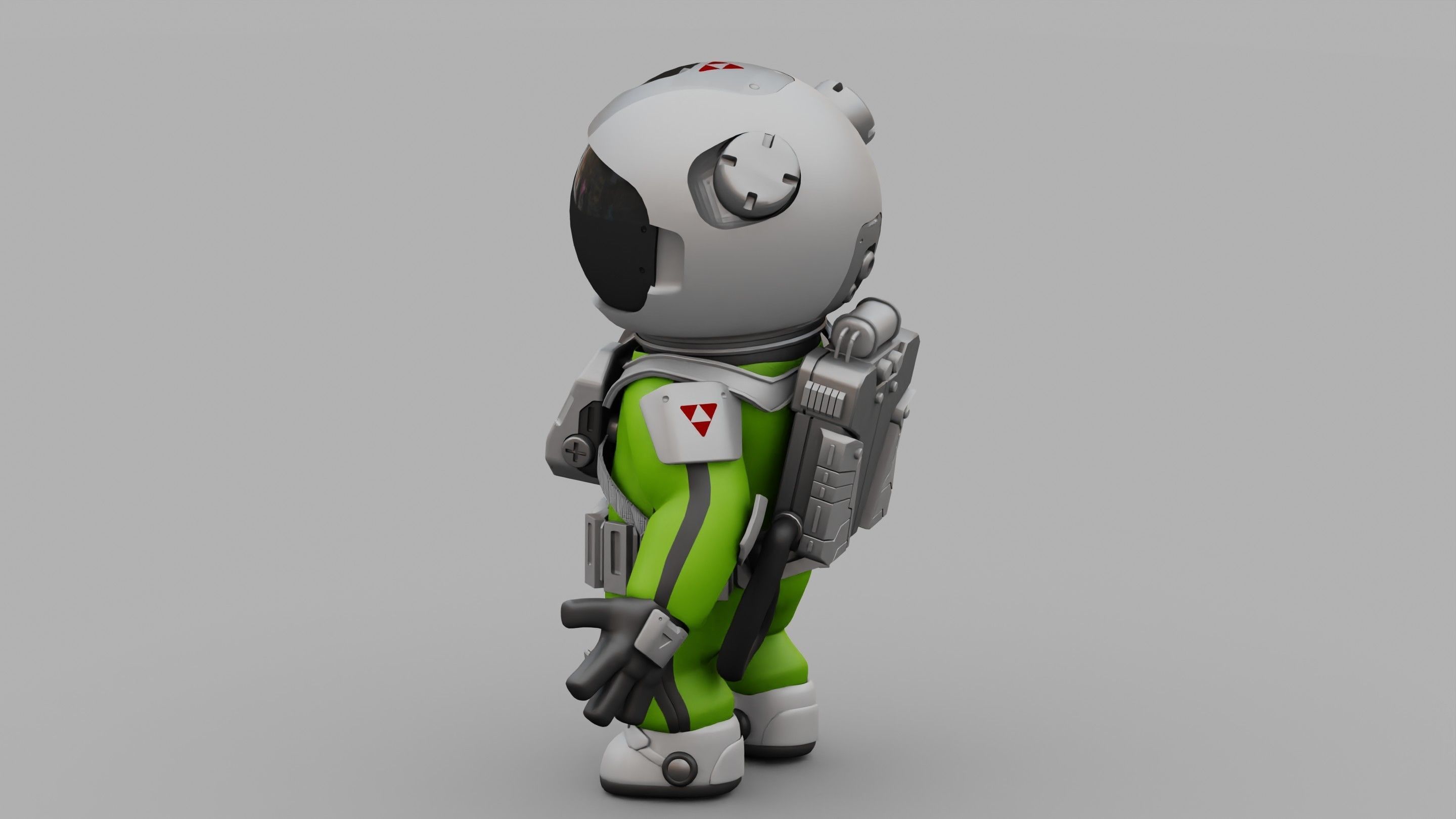 CARTOON ASTRONAUT RIGGED 3D model_6