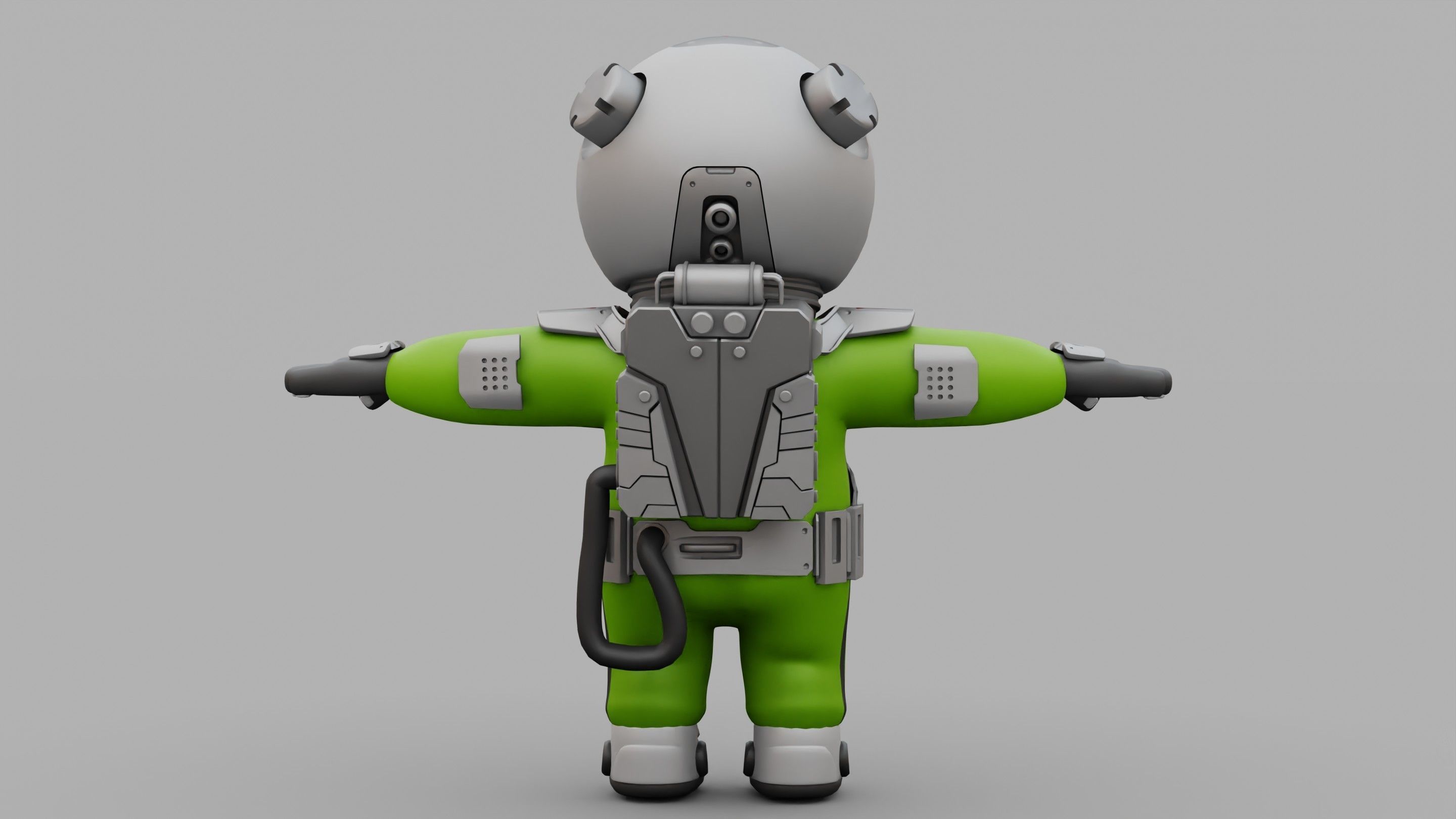 CARTOON ASTRONAUT RIGGED 3D model_30