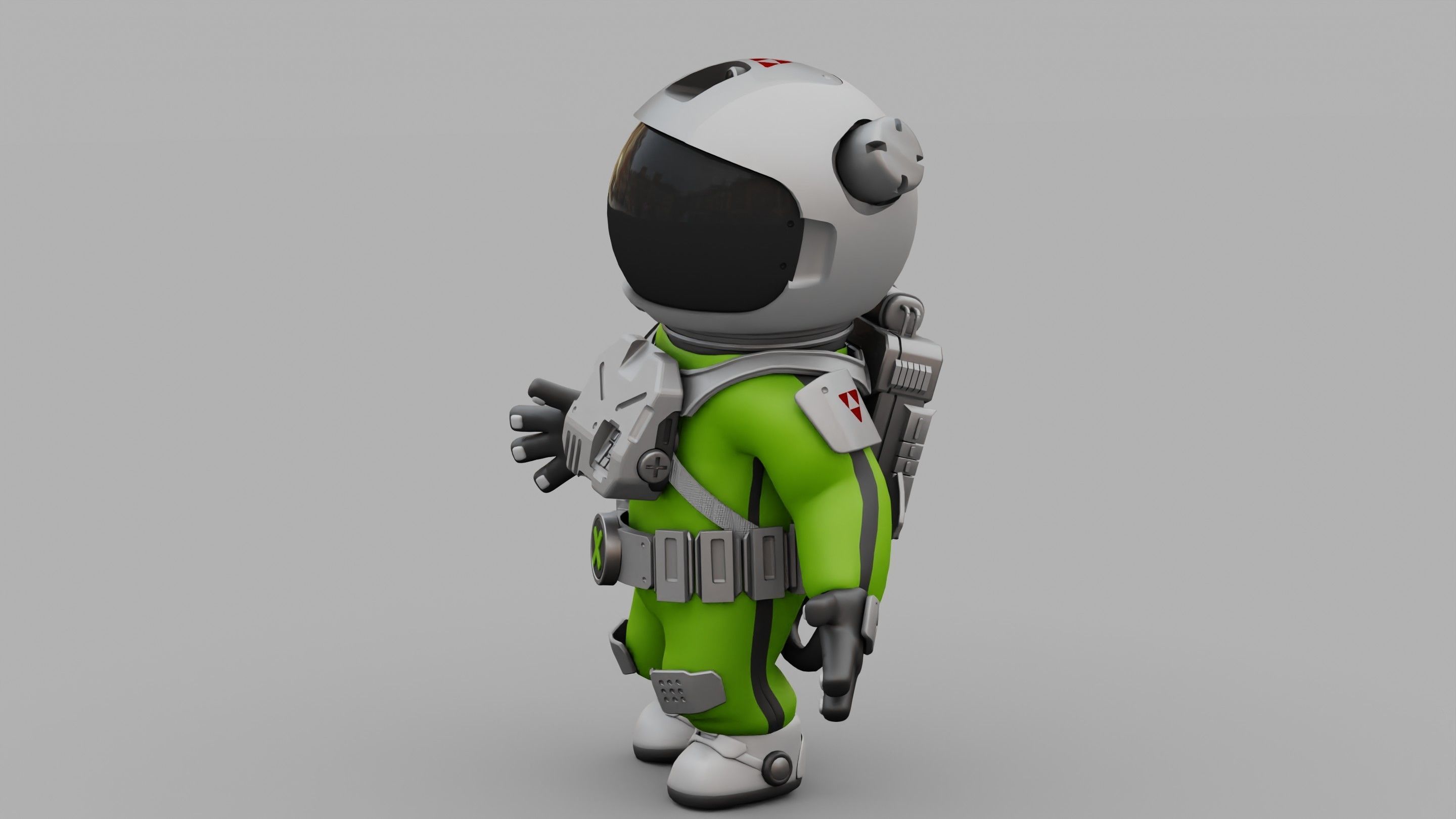 CARTOON ASTRONAUT RIGGED 3D model_4