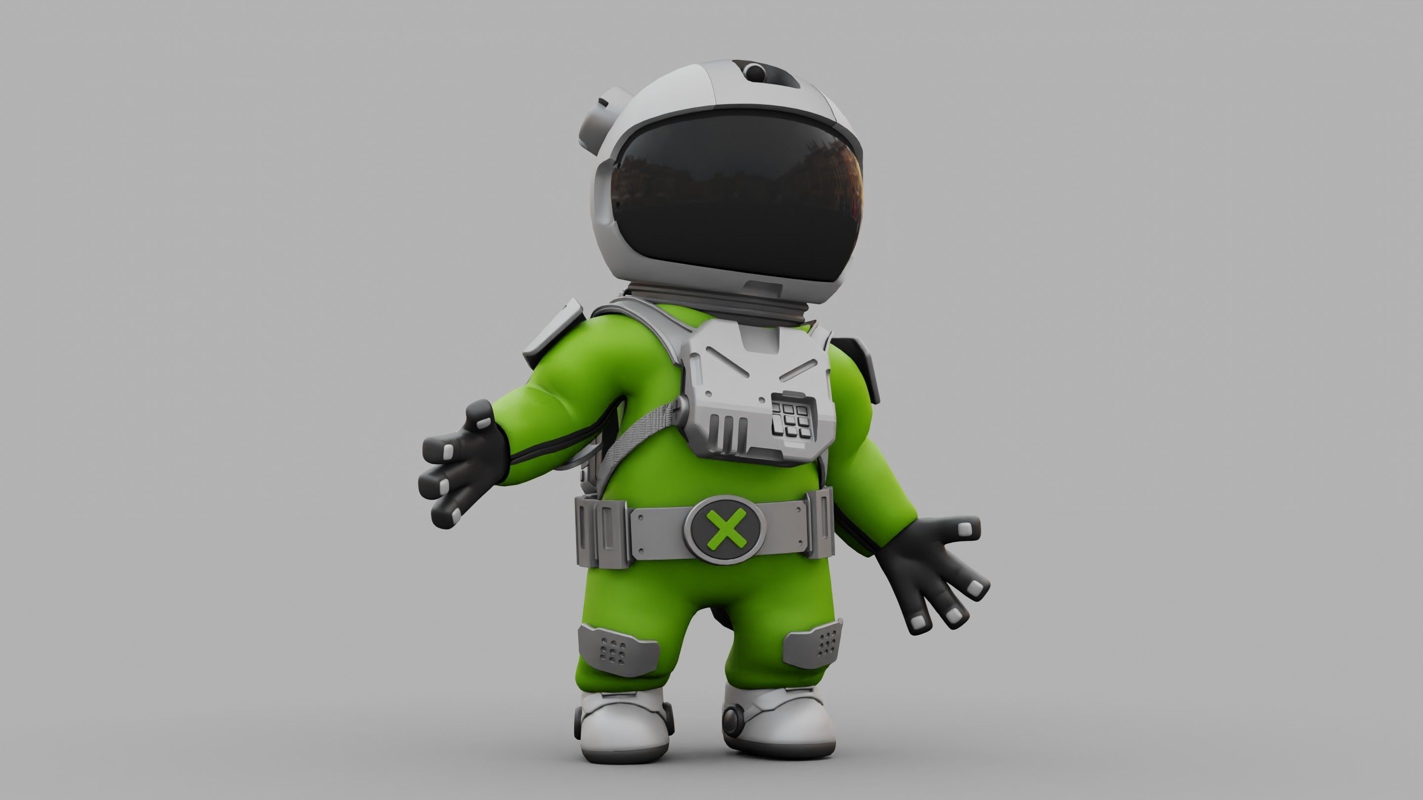 CARTOON ASTRONAUT RIGGED 3D model_17