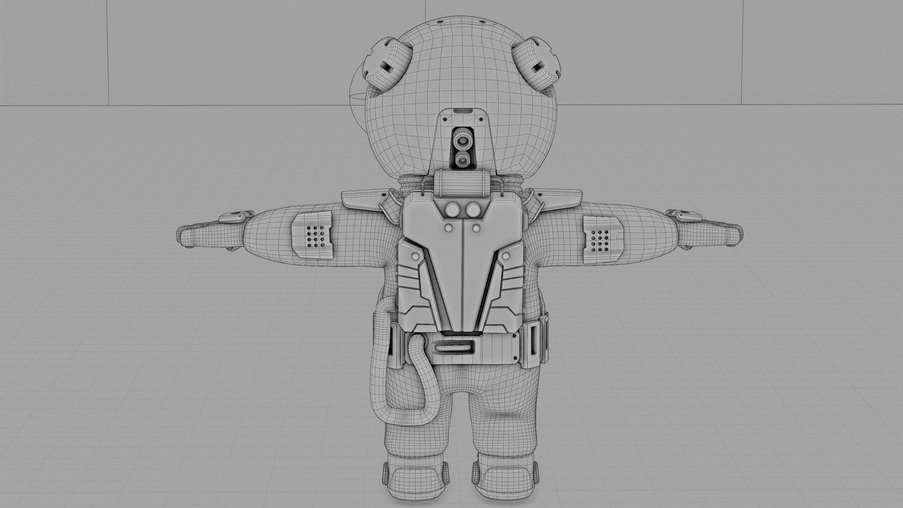CARTOON ASTRONAUT RIGGED 3D model_40