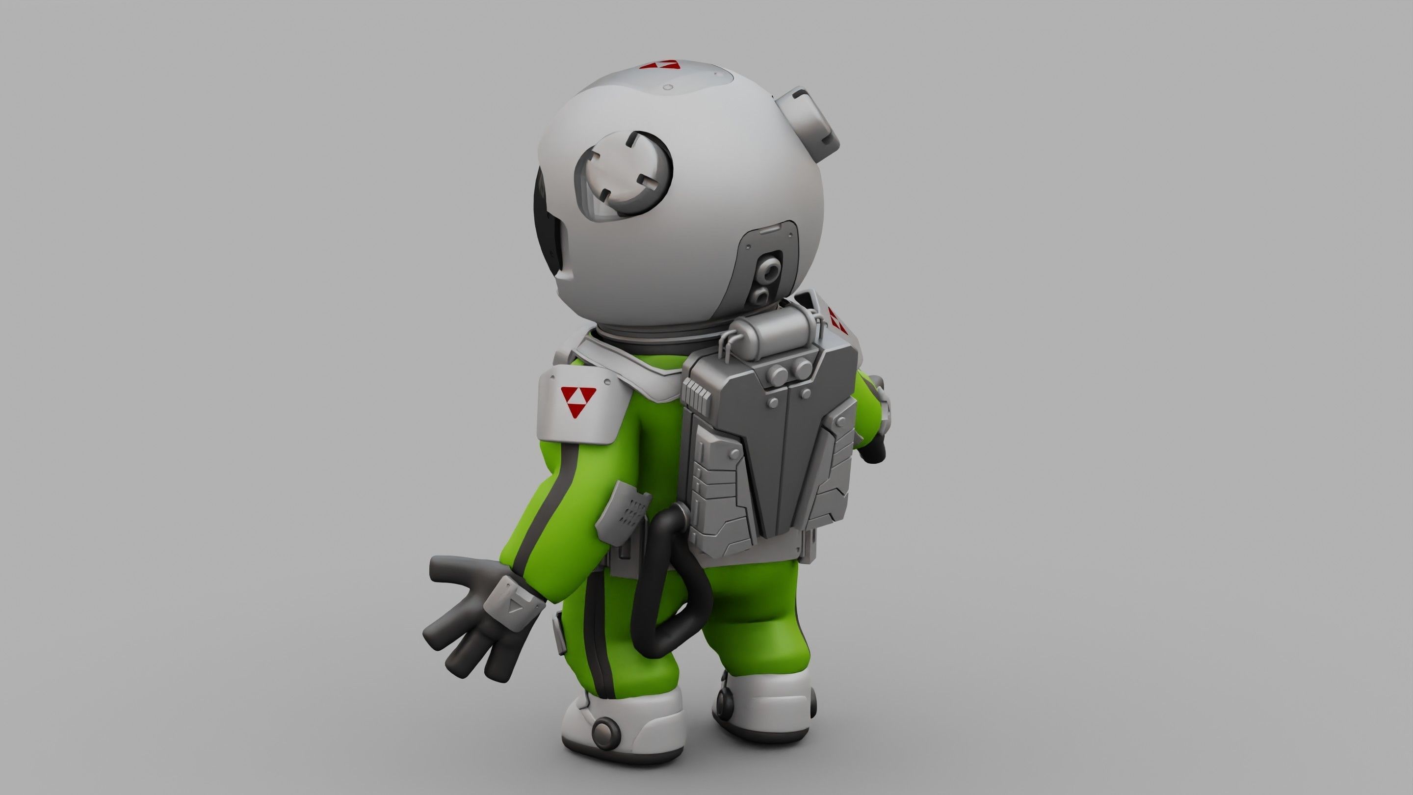 CARTOON ASTRONAUT RIGGED 3D model_8
