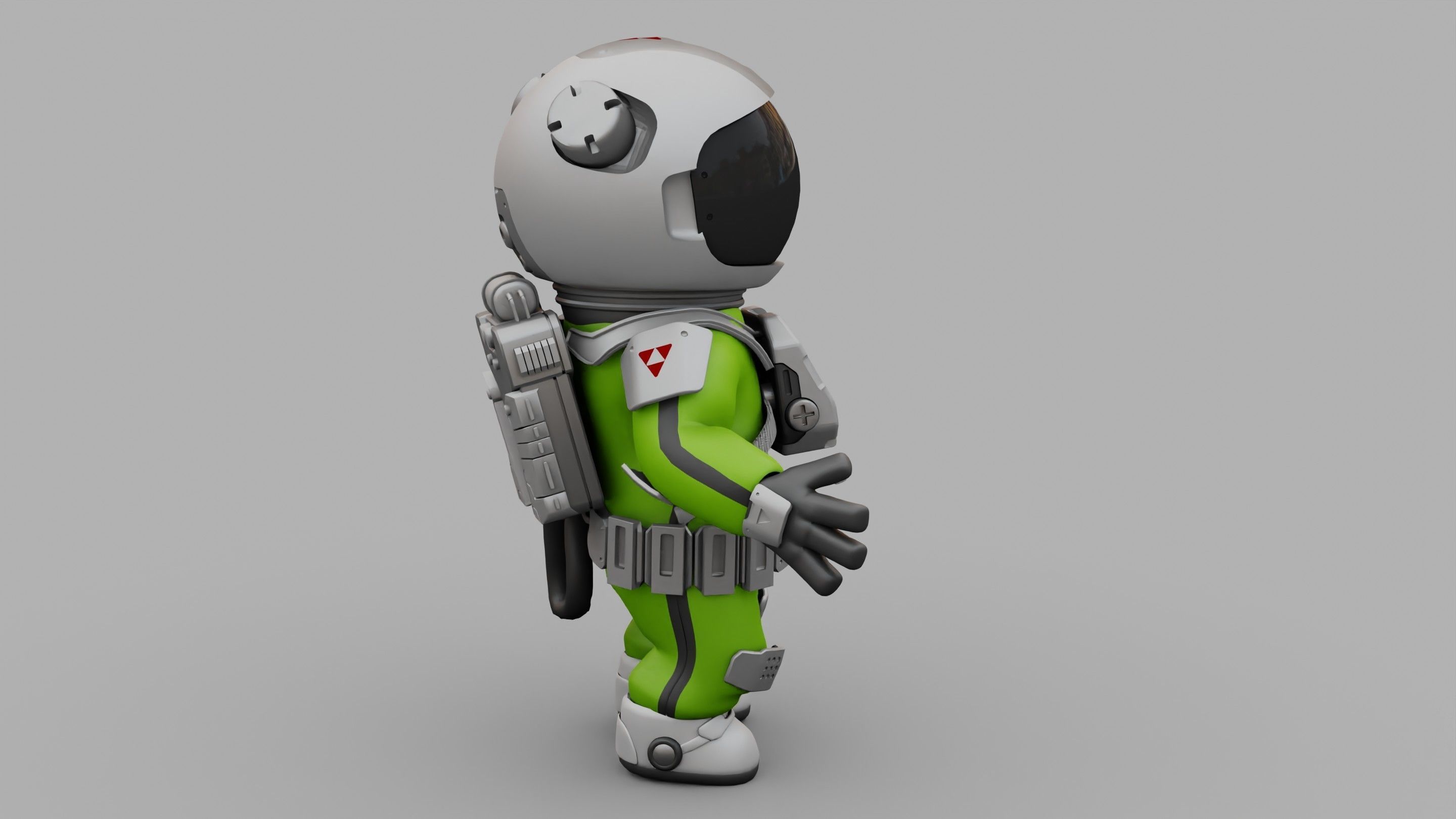 CARTOON ASTRONAUT RIGGED 3D model_13