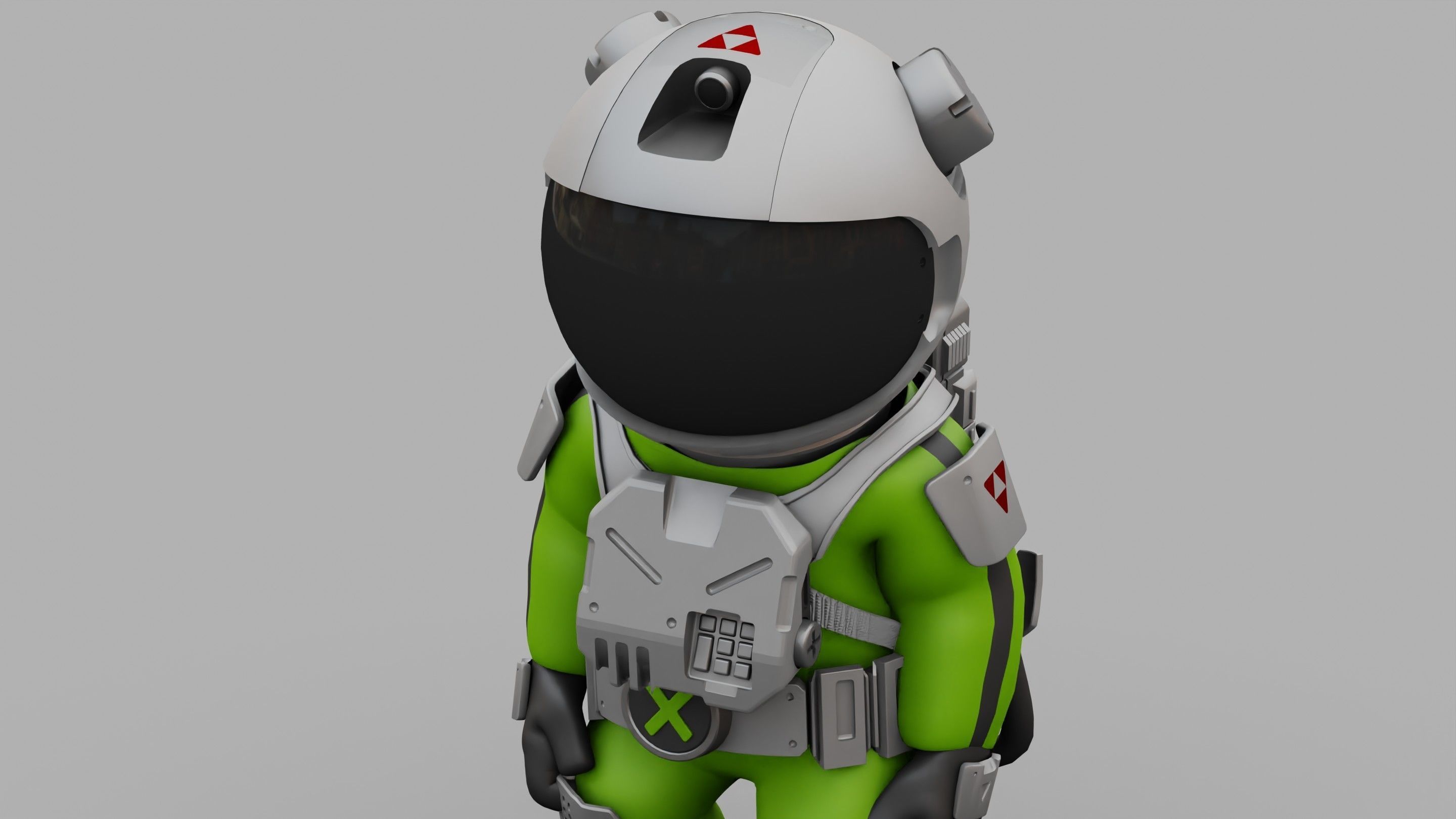 CARTOON ASTRONAUT RIGGED 3D model_20