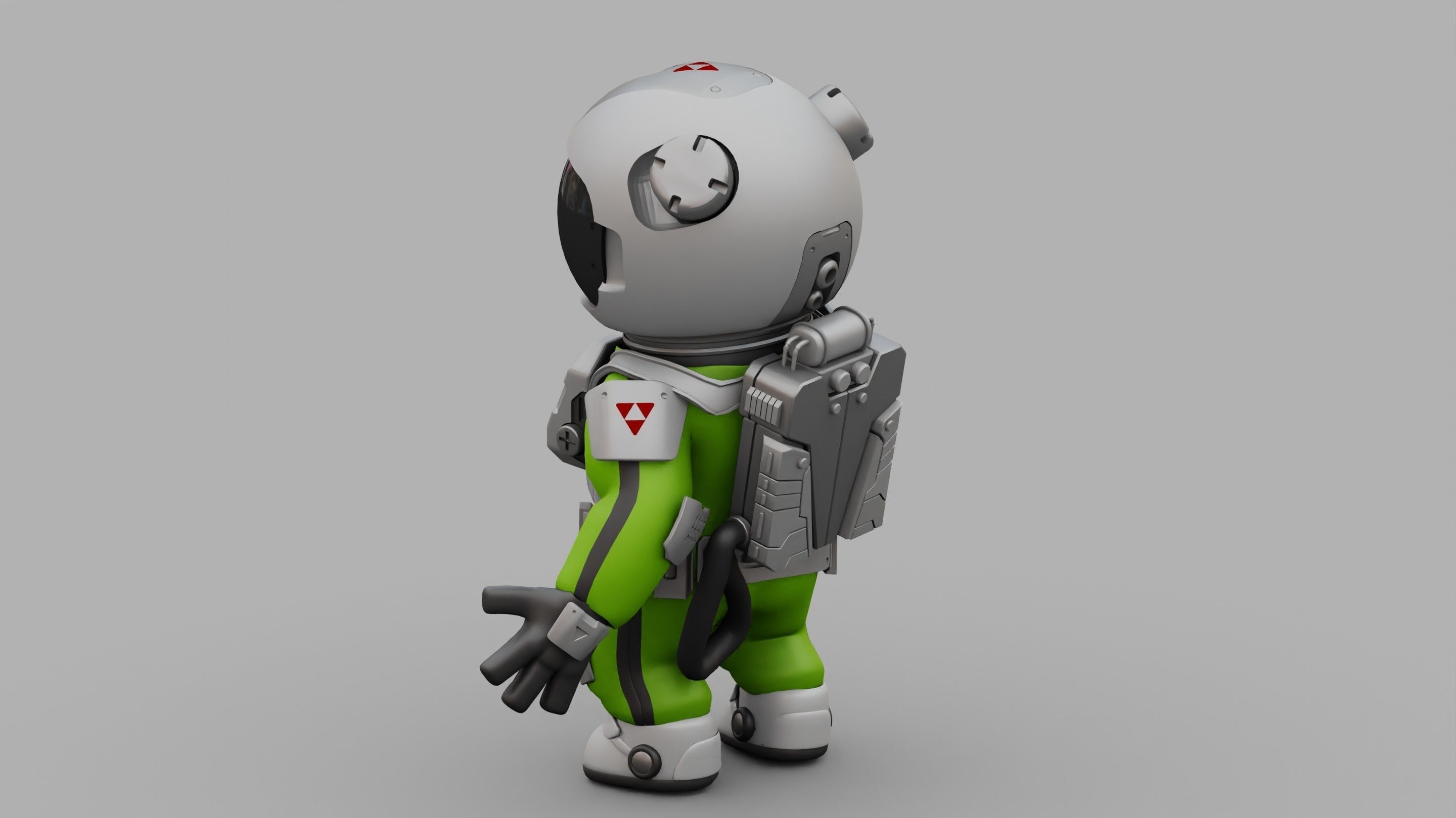 CARTOON ASTRONAUT RIGGED 3D model_7