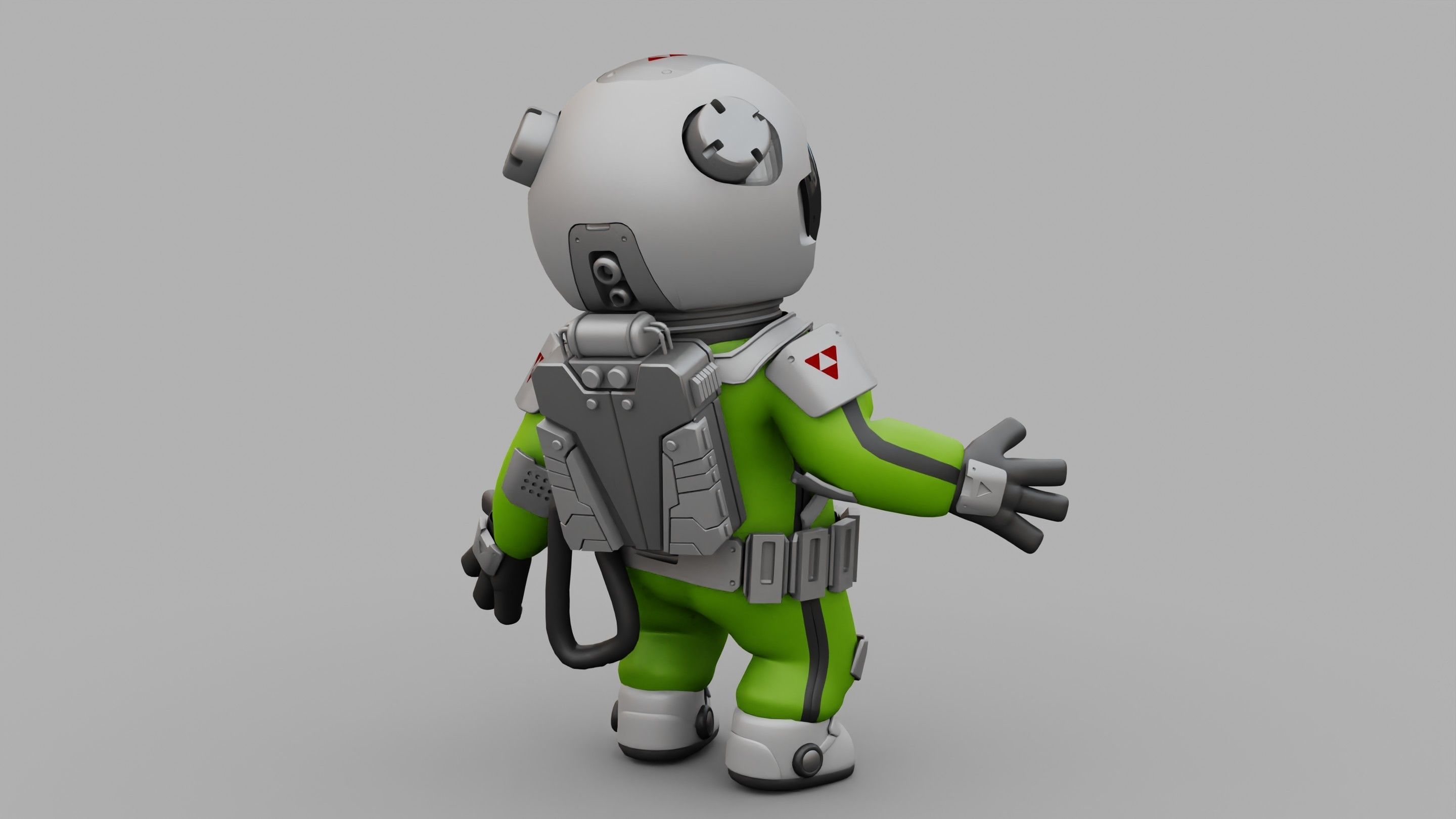 CARTOON ASTRONAUT RIGGED 3D model_11