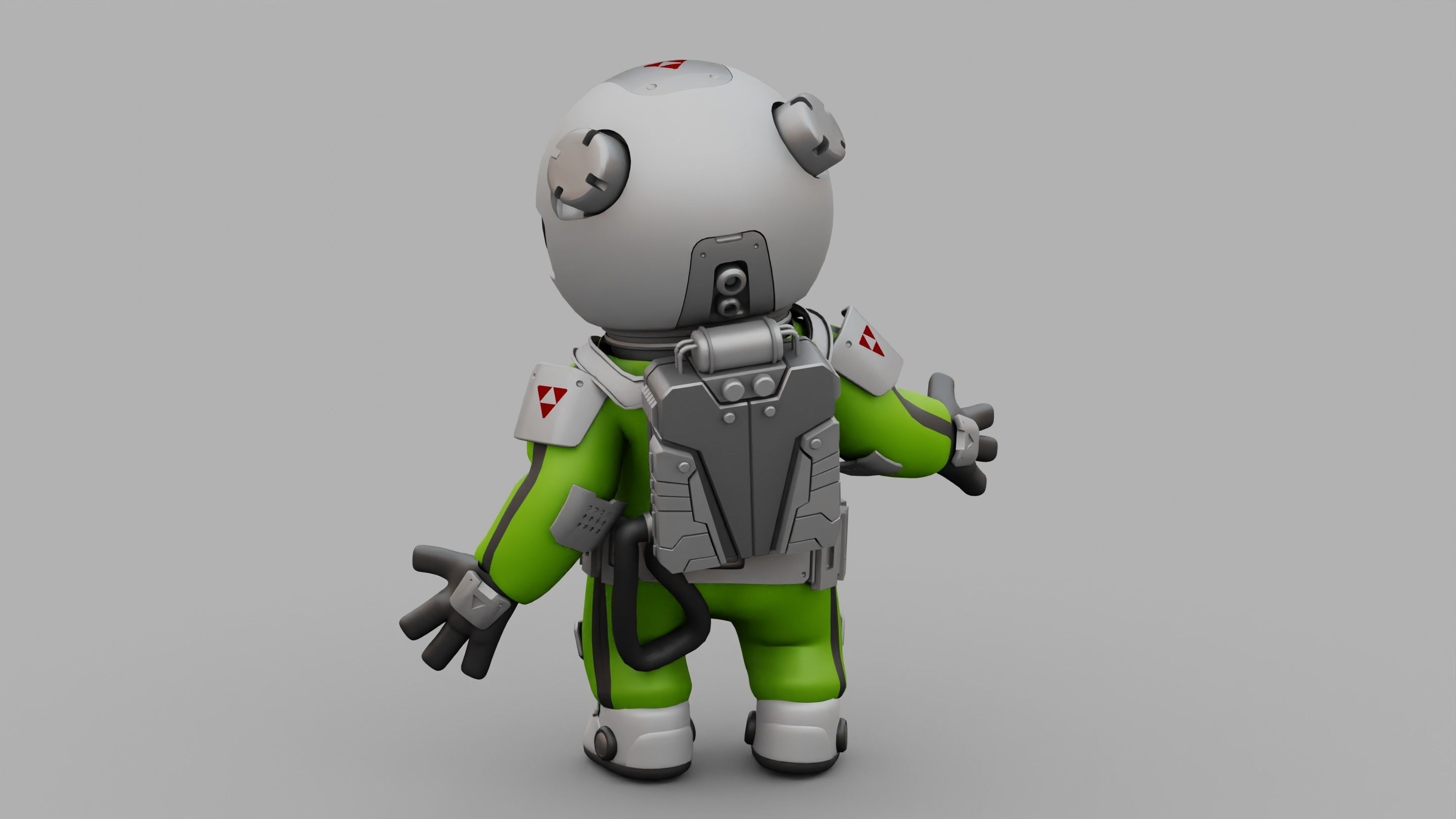 CARTOON ASTRONAUT RIGGED 3D model_9