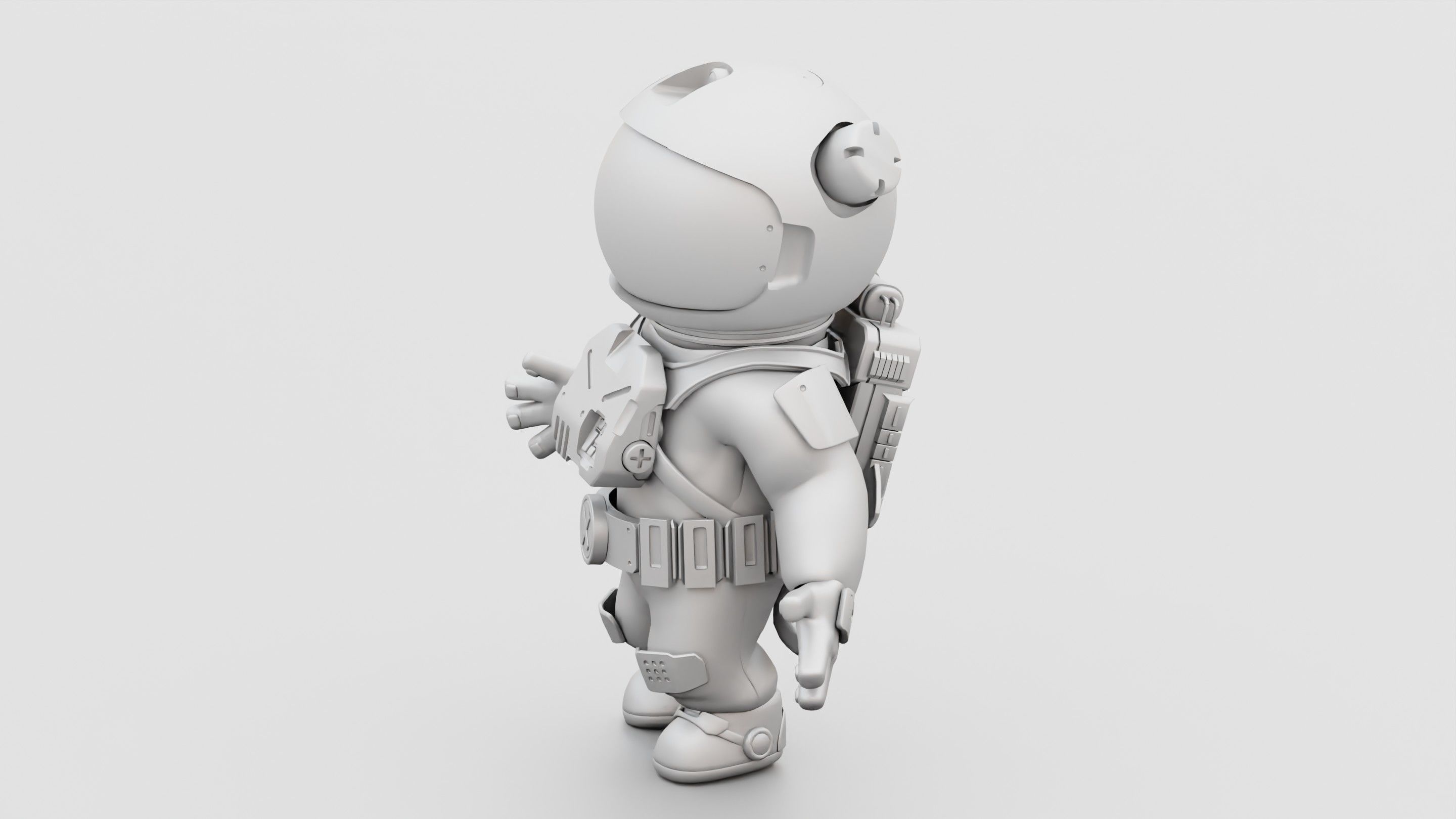 CARTOON ASTRONAUT RIGGED 3D model_32