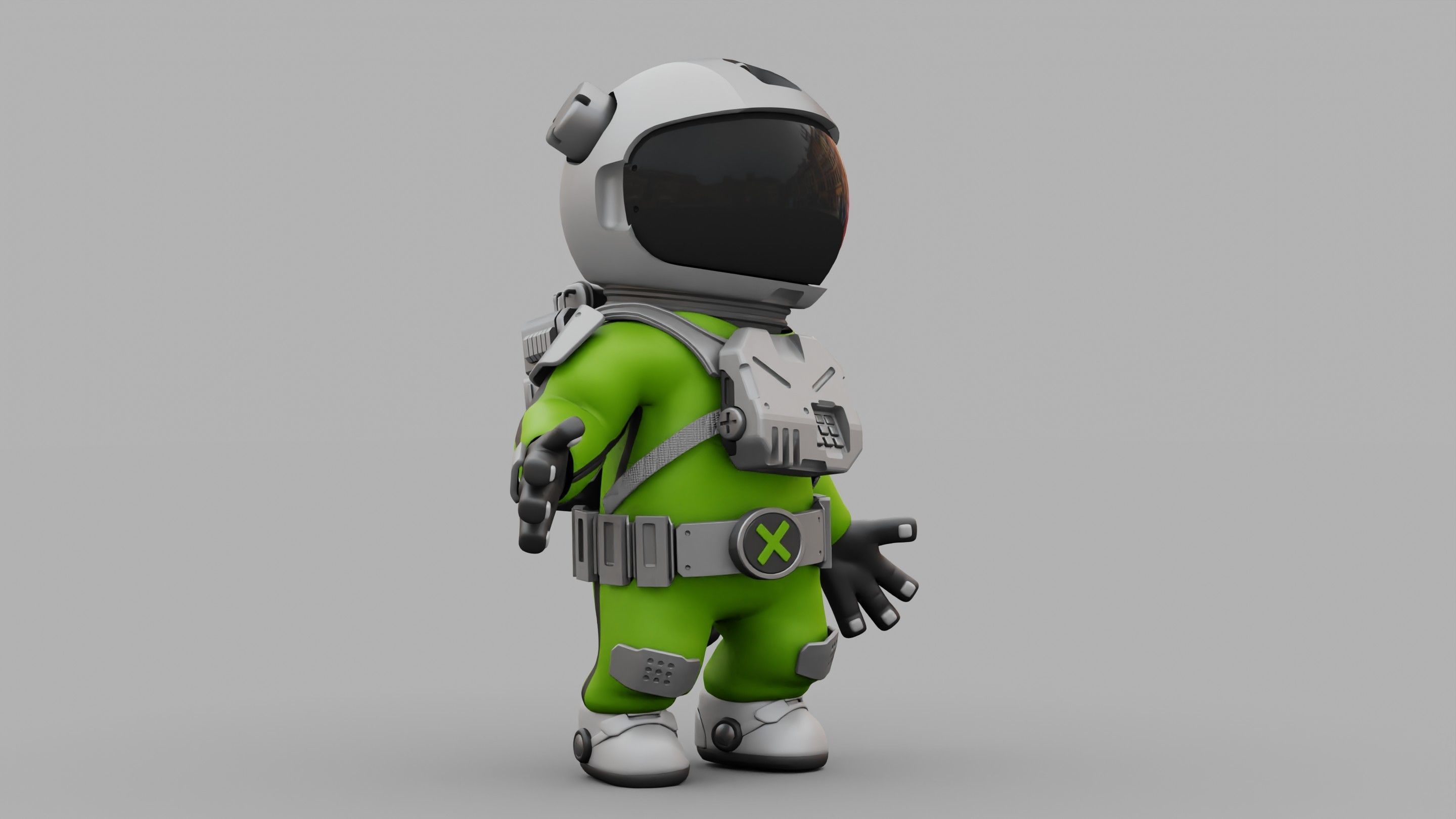 CARTOON ASTRONAUT RIGGED 3D model_15