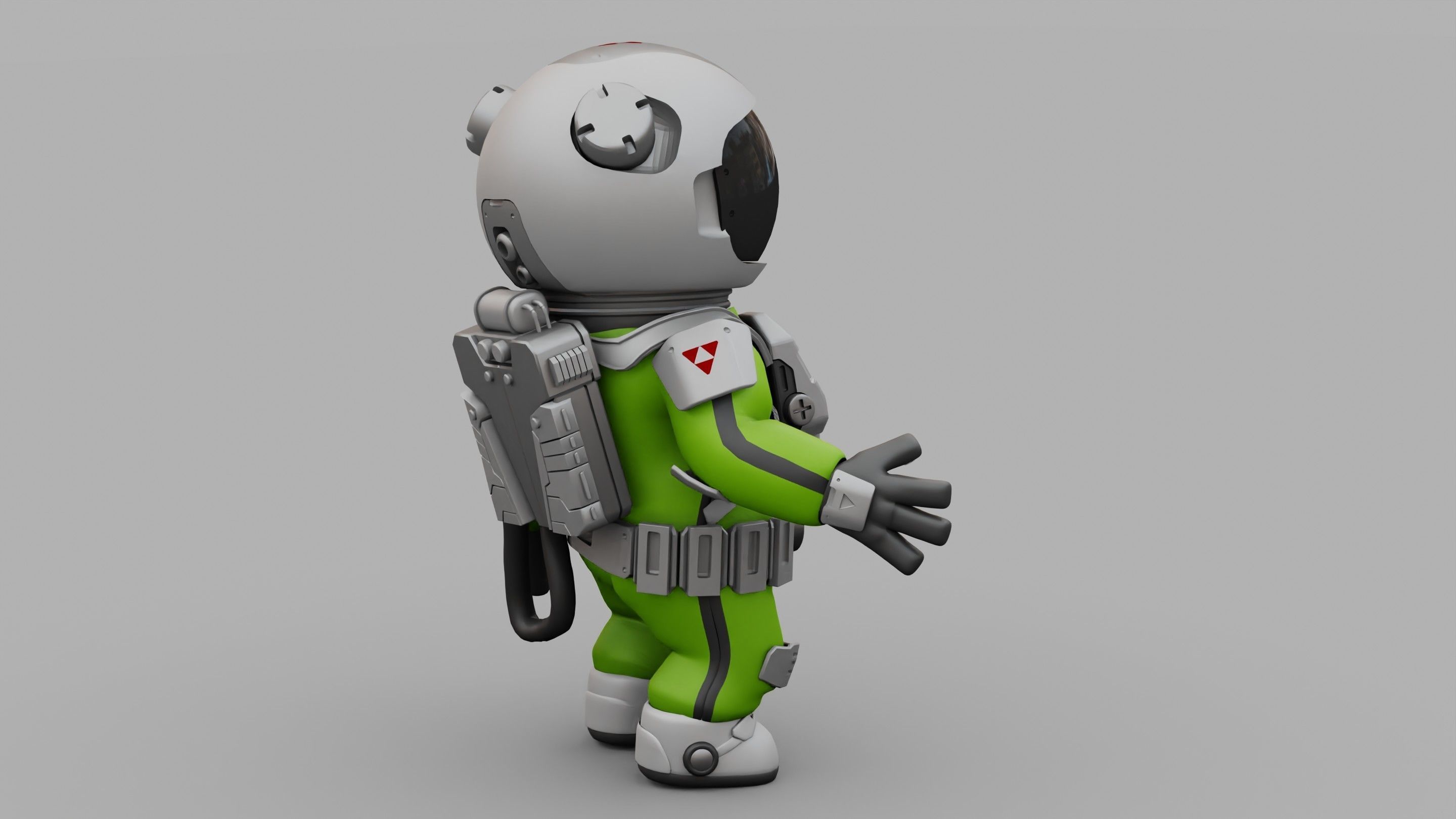 CARTOON ASTRONAUT RIGGED 3D model_12