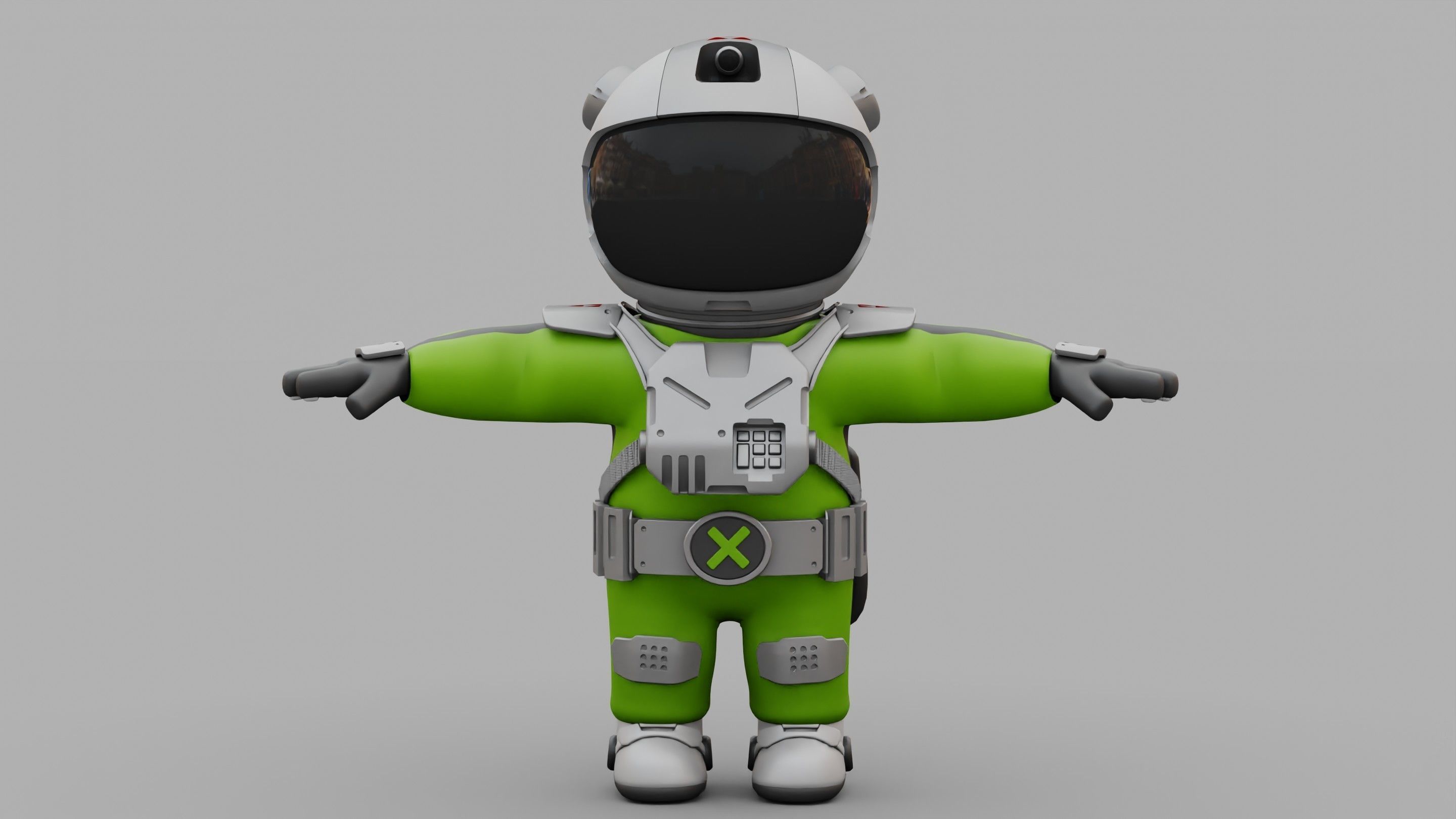 CARTOON ASTRONAUT RIGGED 3D model_29