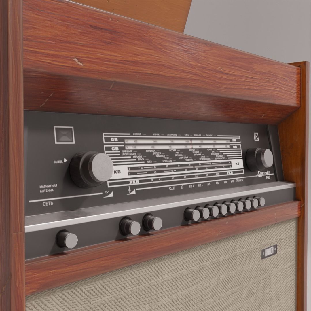 3D model Rigonda 102 Vintage soviet radiola VR / AR / low-poly | CGTrader