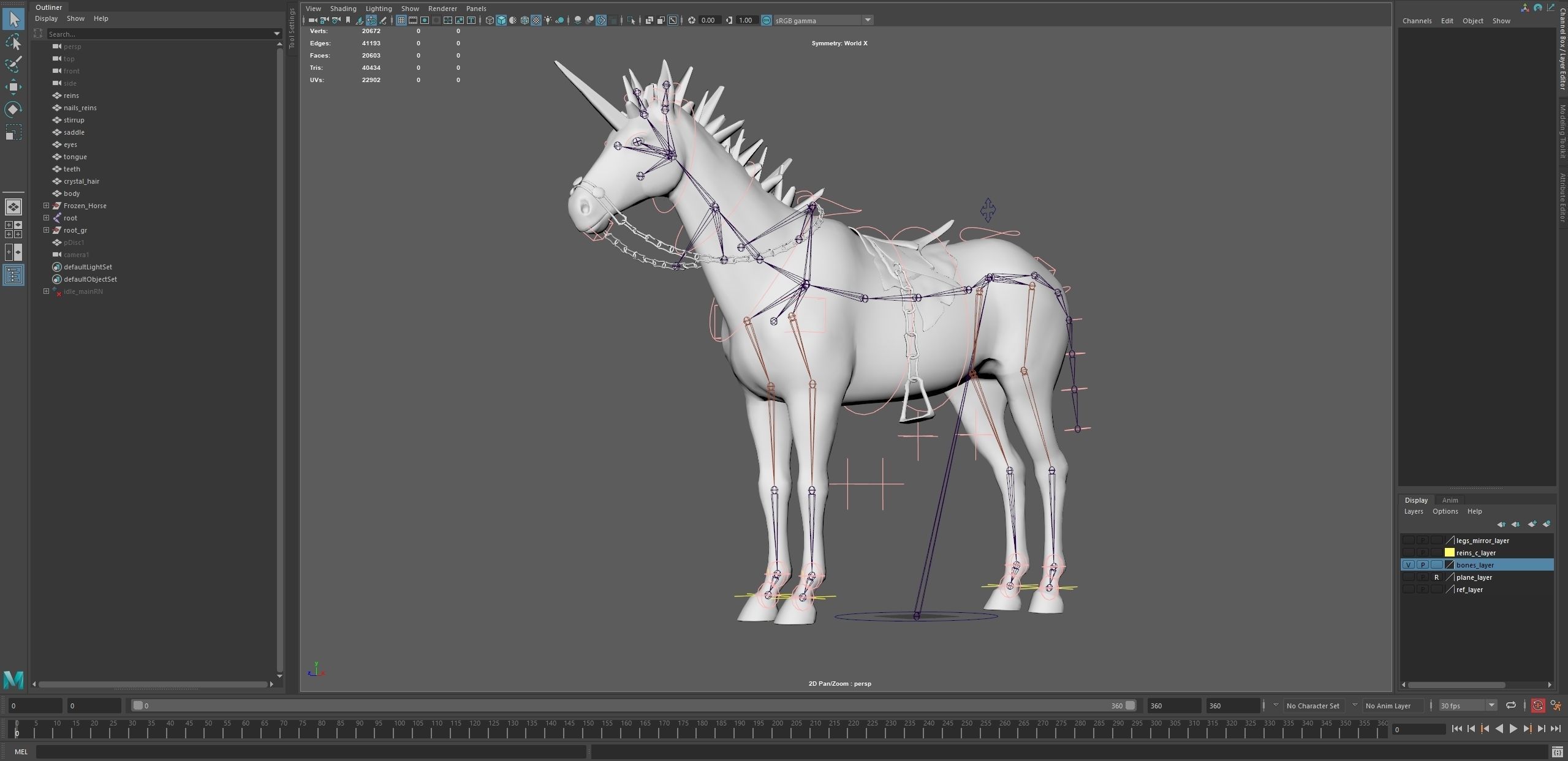 Frozen Horse Animated Asset Low-poly 3D model_14