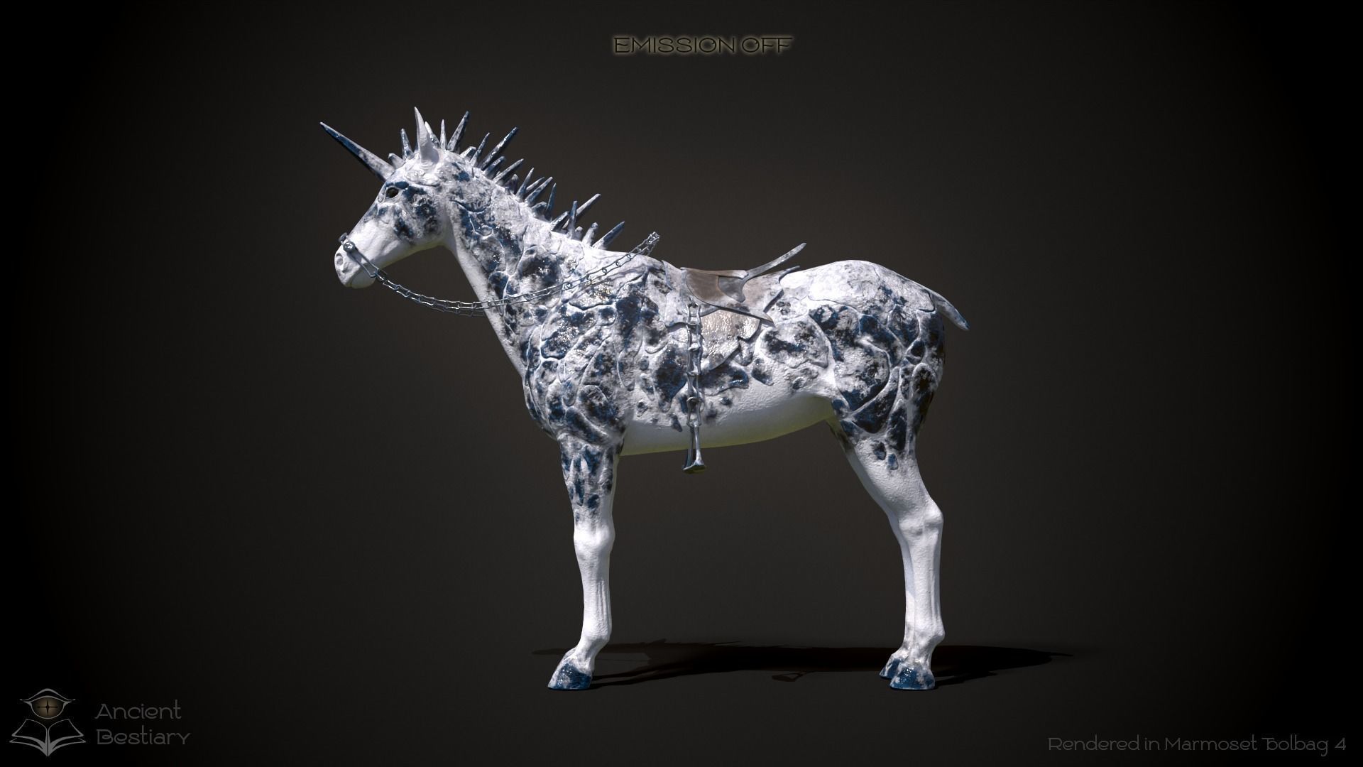Frozen Horse Animated Asset Low-poly 3D model_7