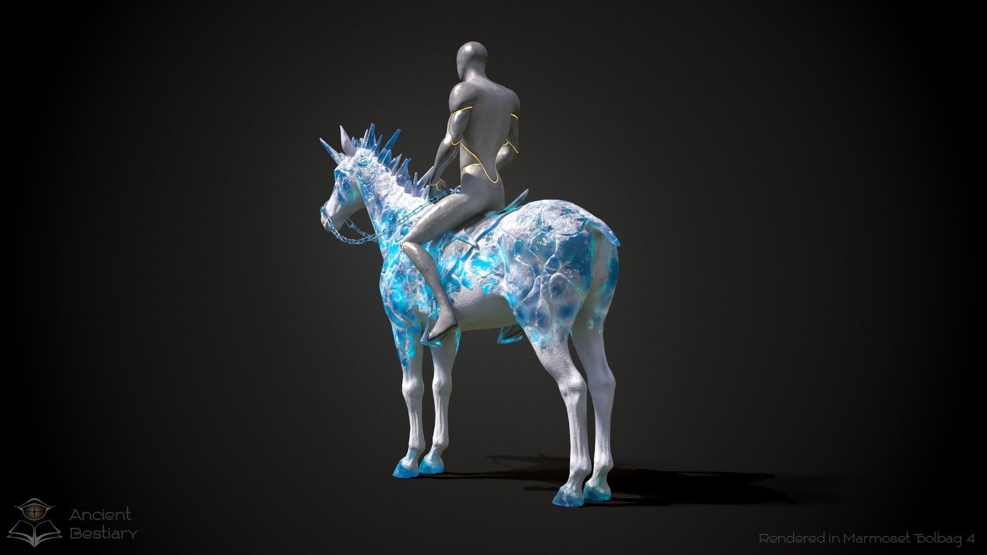 Frozen Horse Animated Asset Low-poly 3D model_2