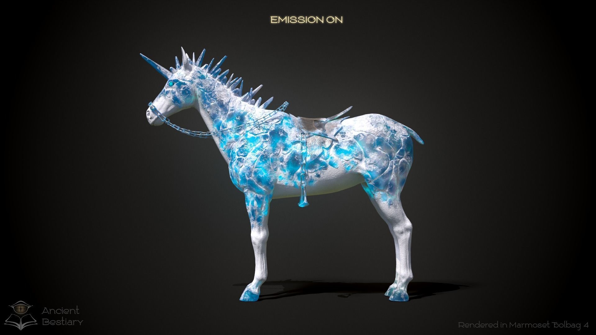 Frozen Horse Animated Asset Low-poly 3D model_6