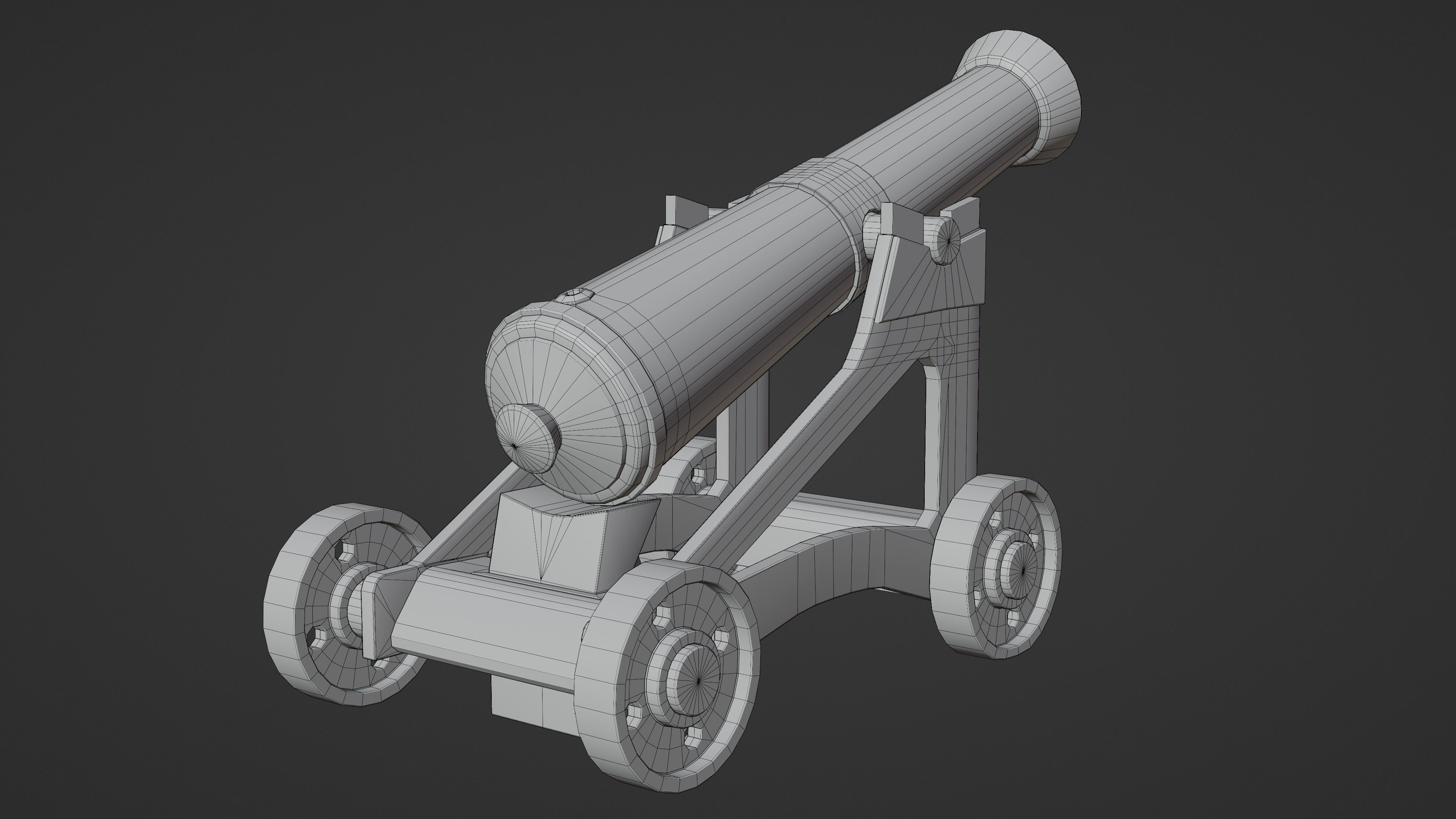 Cannon Low-poly 3D model_15